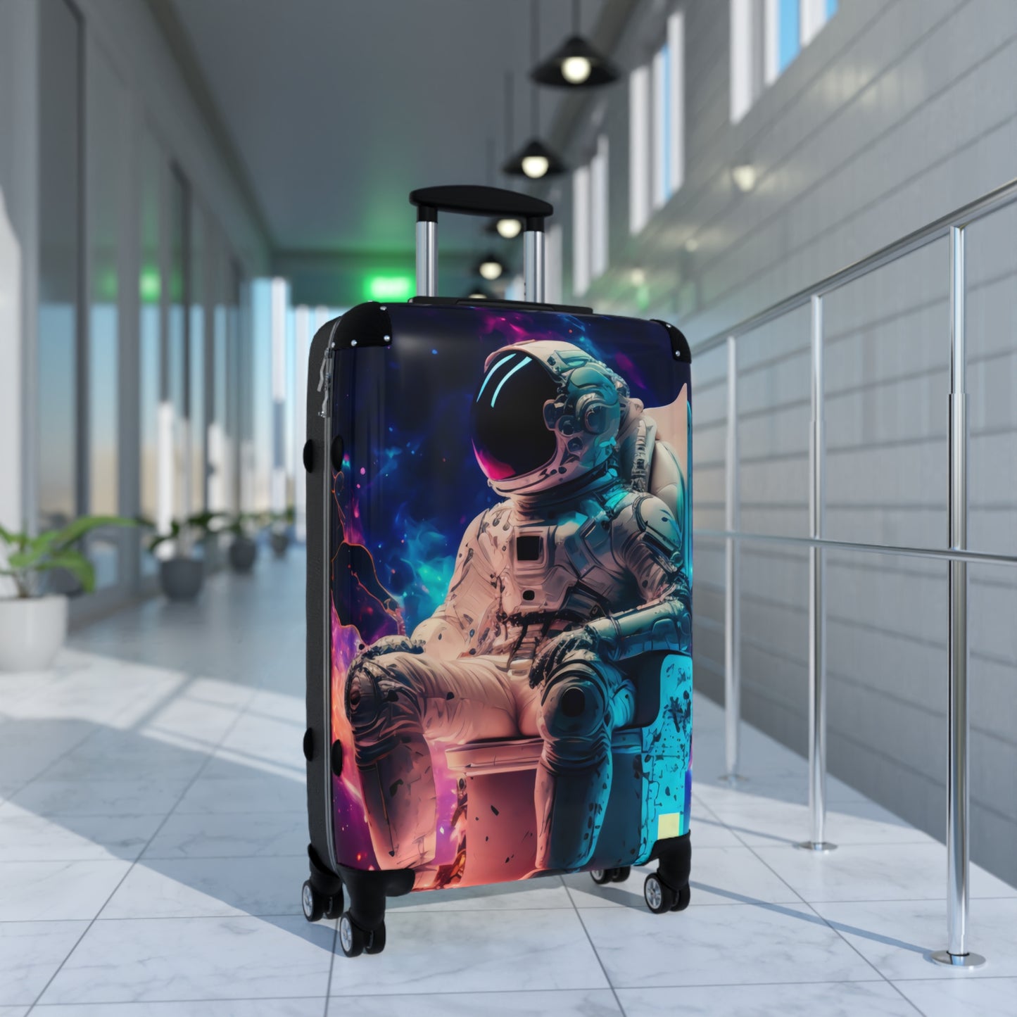 Space Astronaut Chill Carry-On Suitcase - Stylish Luggage for Travelers