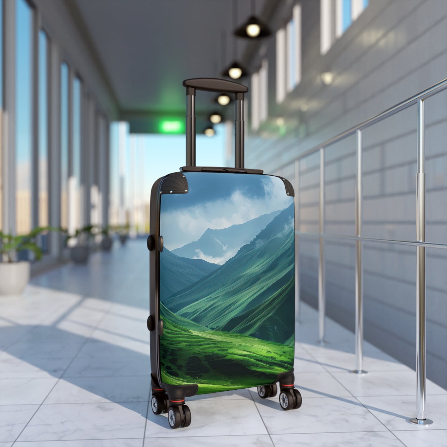 Nature Mountain Green Art Carry-On Suitcase - Stylish Luggage for Travelers