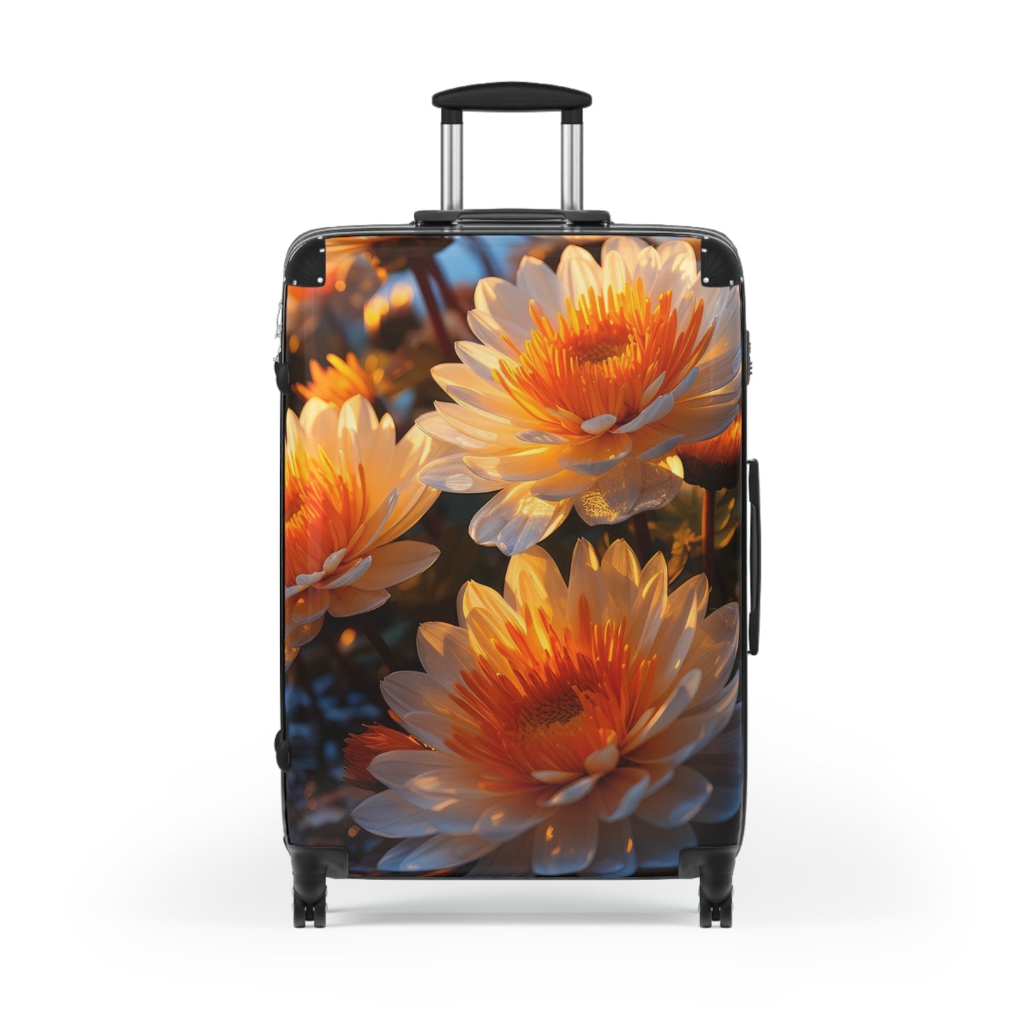 Nature Flowers Floral White Bloom Art Carry-On Suitcase - Stylish Luggage for Travelers