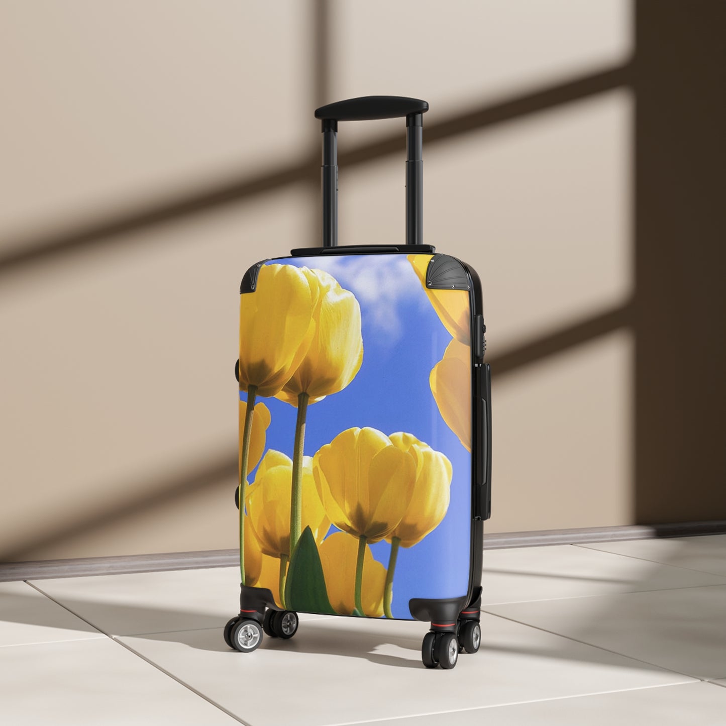 Nature Flowers Floral Yellow Tulips Art Carry-On Suitcase - Stylish Luggage for Travelers