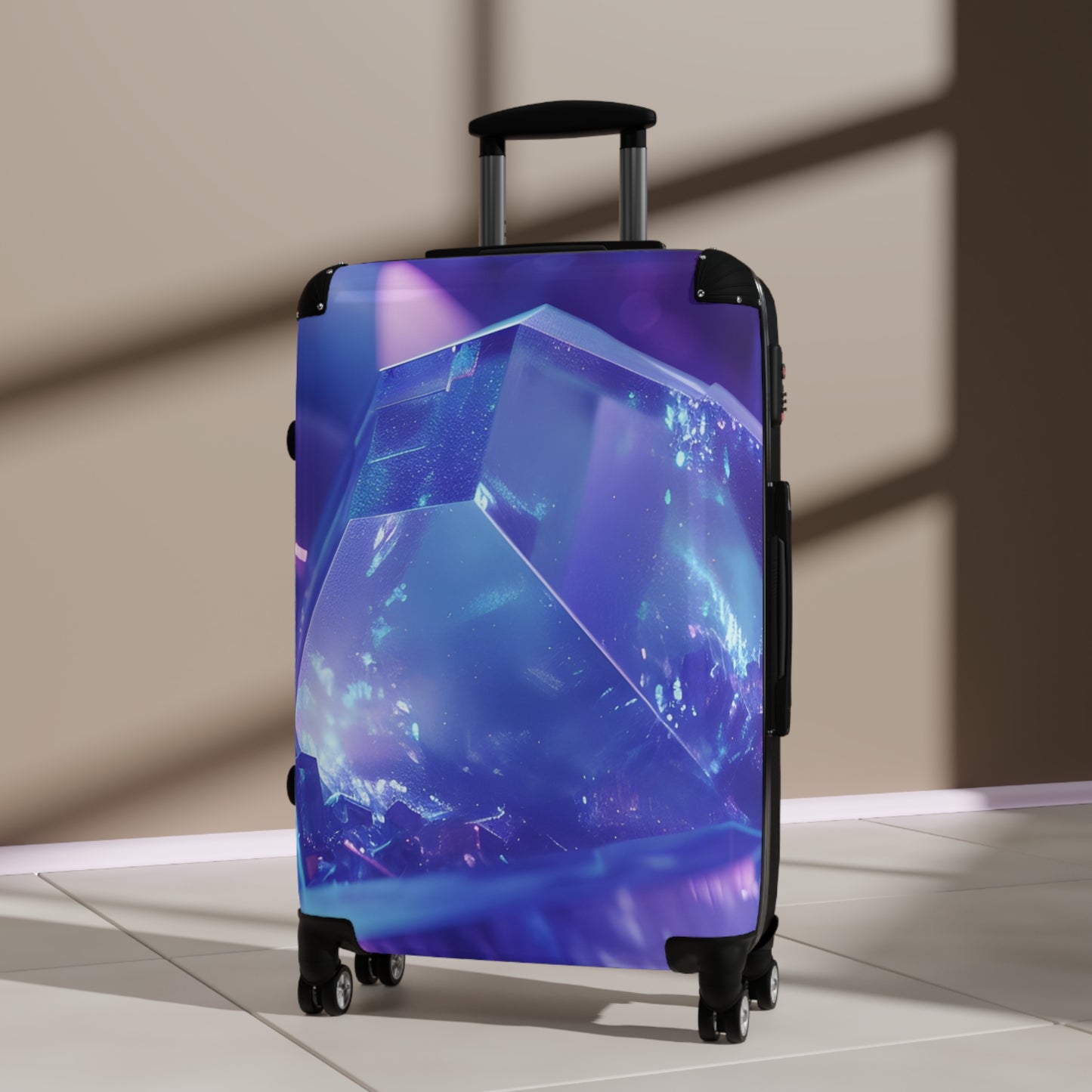 Abstract Sparkling Gemstone Art Carry-On Suitcase - Stylish Luggage for Travelers