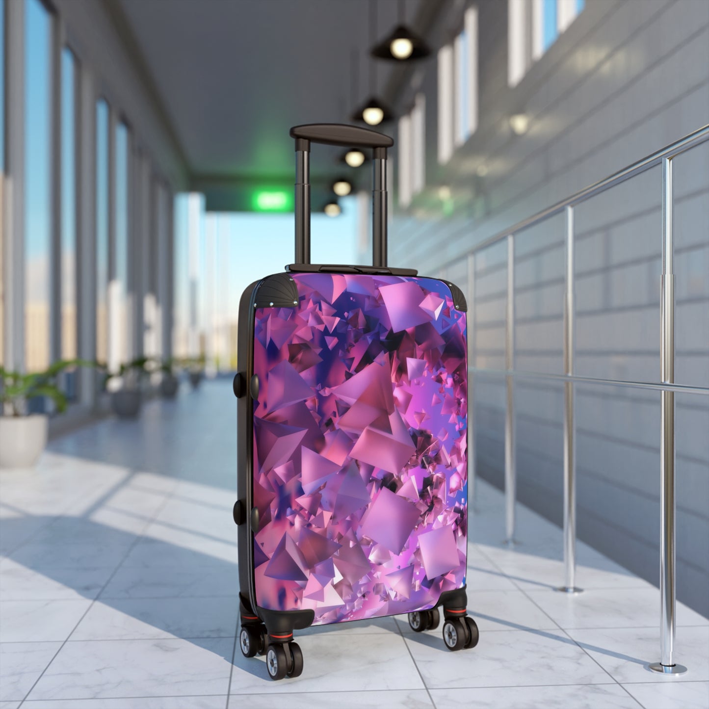 Abstract 3D Pyramids Art Carry-On Suitcase - Stylish Luggage for Travelers