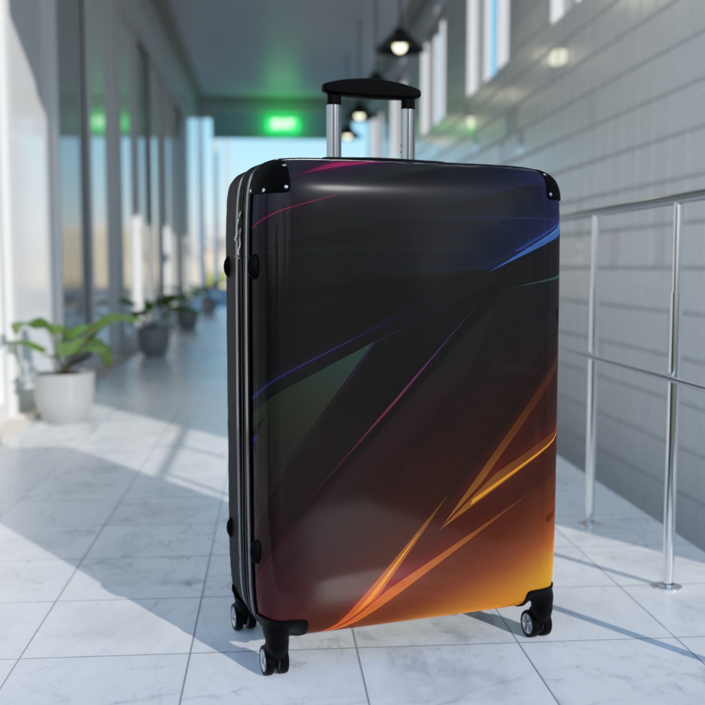 Abstract Colorful Dark Abs Art Carry-On Suitcase - Stylish Luggage for Travelers