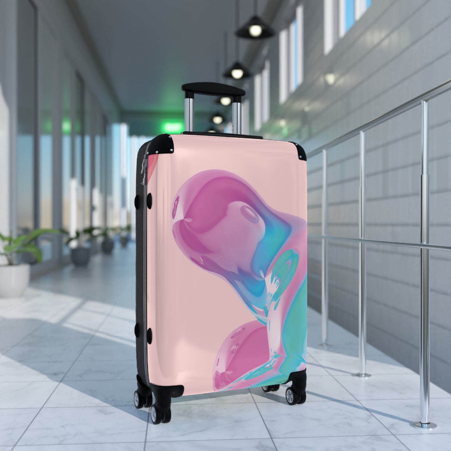 Abstract Colorful Bubbles Carry-On Suitcase - Stylish Luggage for Travelers