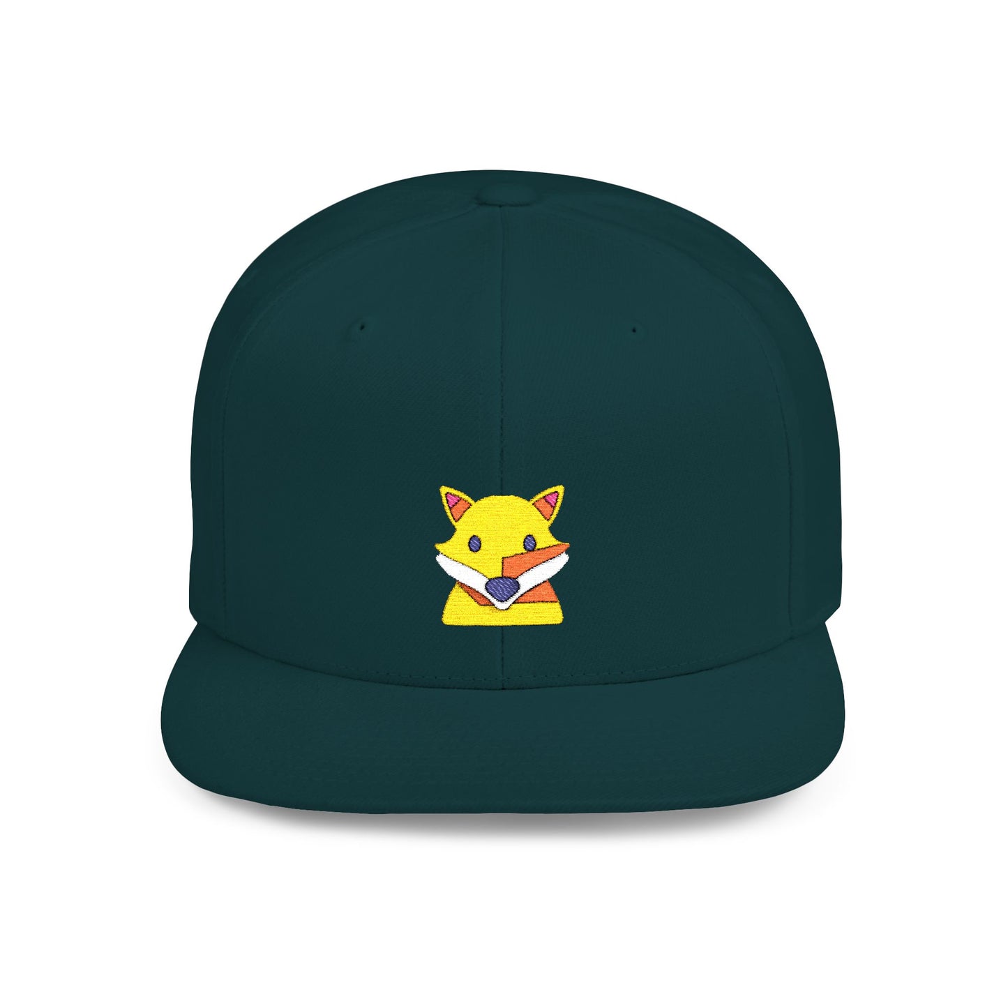 Icons Embroidered Fox Flat Bill Snapback – Lightweight, Custom Fit, Premium Quality