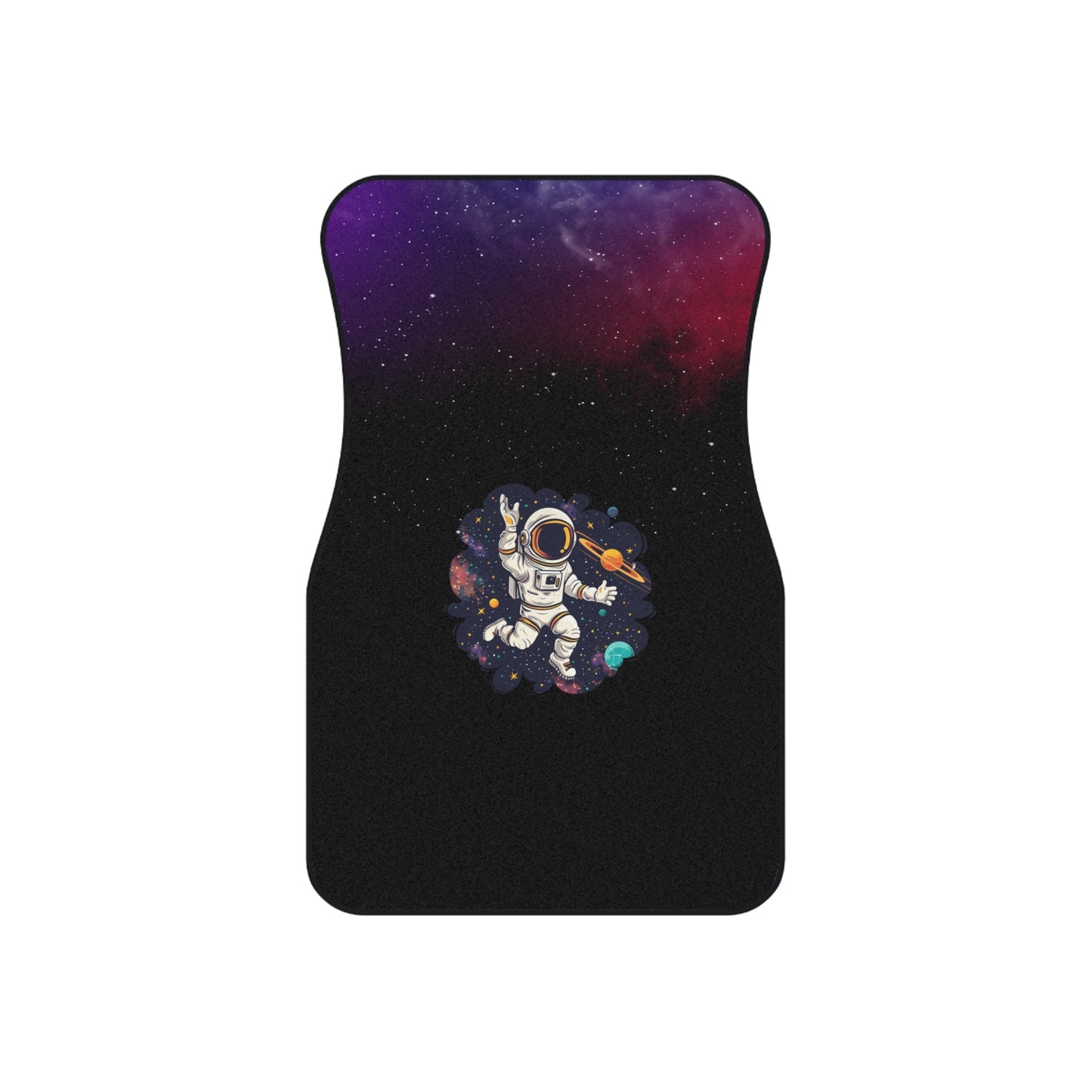 Space Astronaut Dancing Car Floor Mats – 2-Piece Front Set, Durable & Stylish, Universal Fit