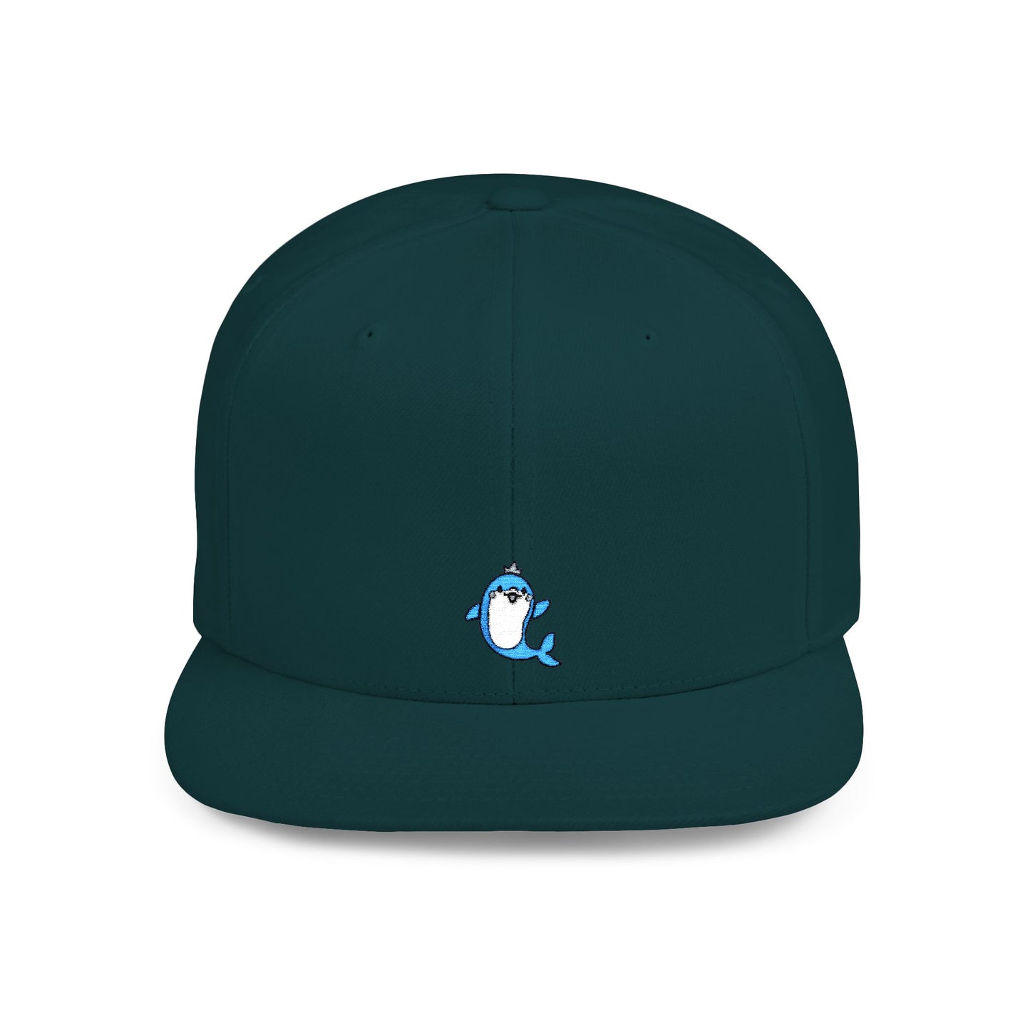 Icons Embroidered Dolphin 2 Flat Bill Snapback – Lightweight, Custom Fit, Premium Quality
