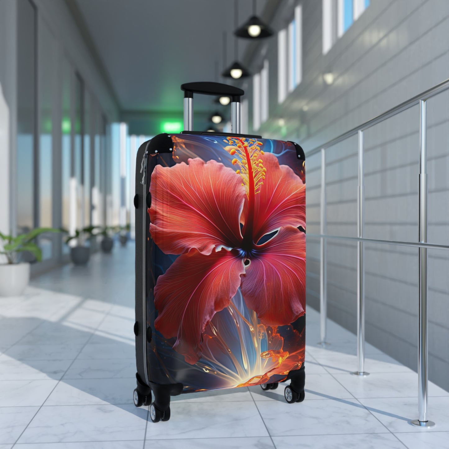 Nature Flowers Floral Hibiscus Flower Art Carry-On Suitcase - Stylish Luggage for Travelers