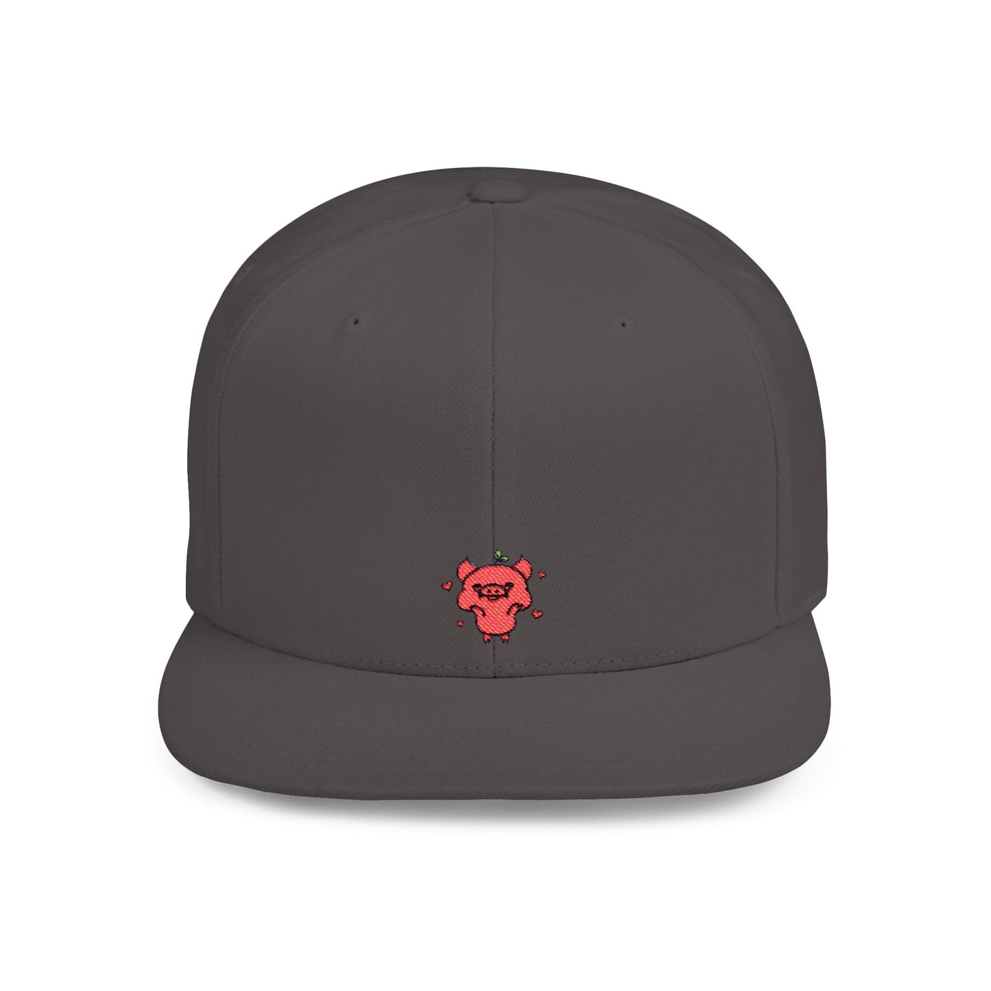 Icons Embroidered Pig Smile Flat Bill Snapback – Lightweight, Custom Fit, Premium Quality