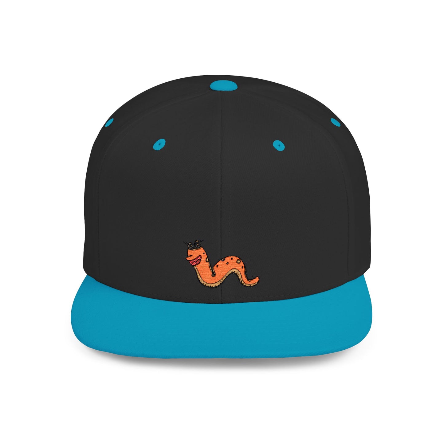 Icons Embroidered Yellow Worm Flat Bill Snapback – Lightweight, Custom Fit, Premium Quality