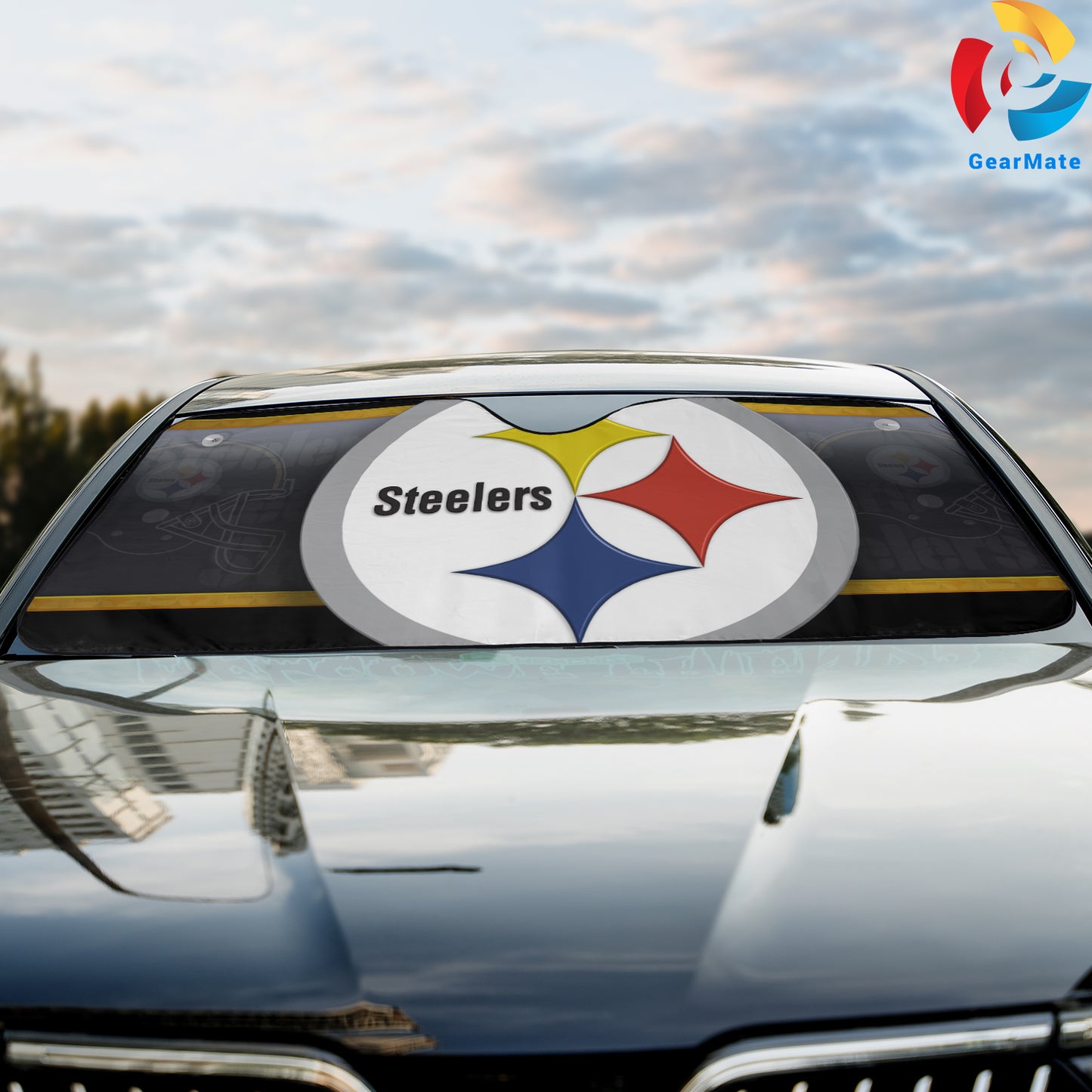 Pittsburgh Steelers NFL Football Team Spirit Reflective Car Sunshade – Premium Heat & UV Protection, Universal Fit