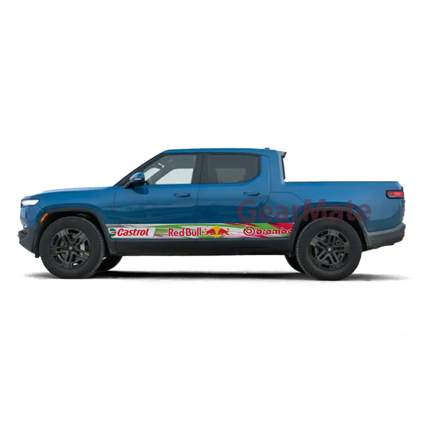 Sport Paint Red Green Brembo Castrol Redbull Rocker Panel Graphic Decal Kit (Left & Right Sides) - High Quality Vinyl for Trucks & SUVs