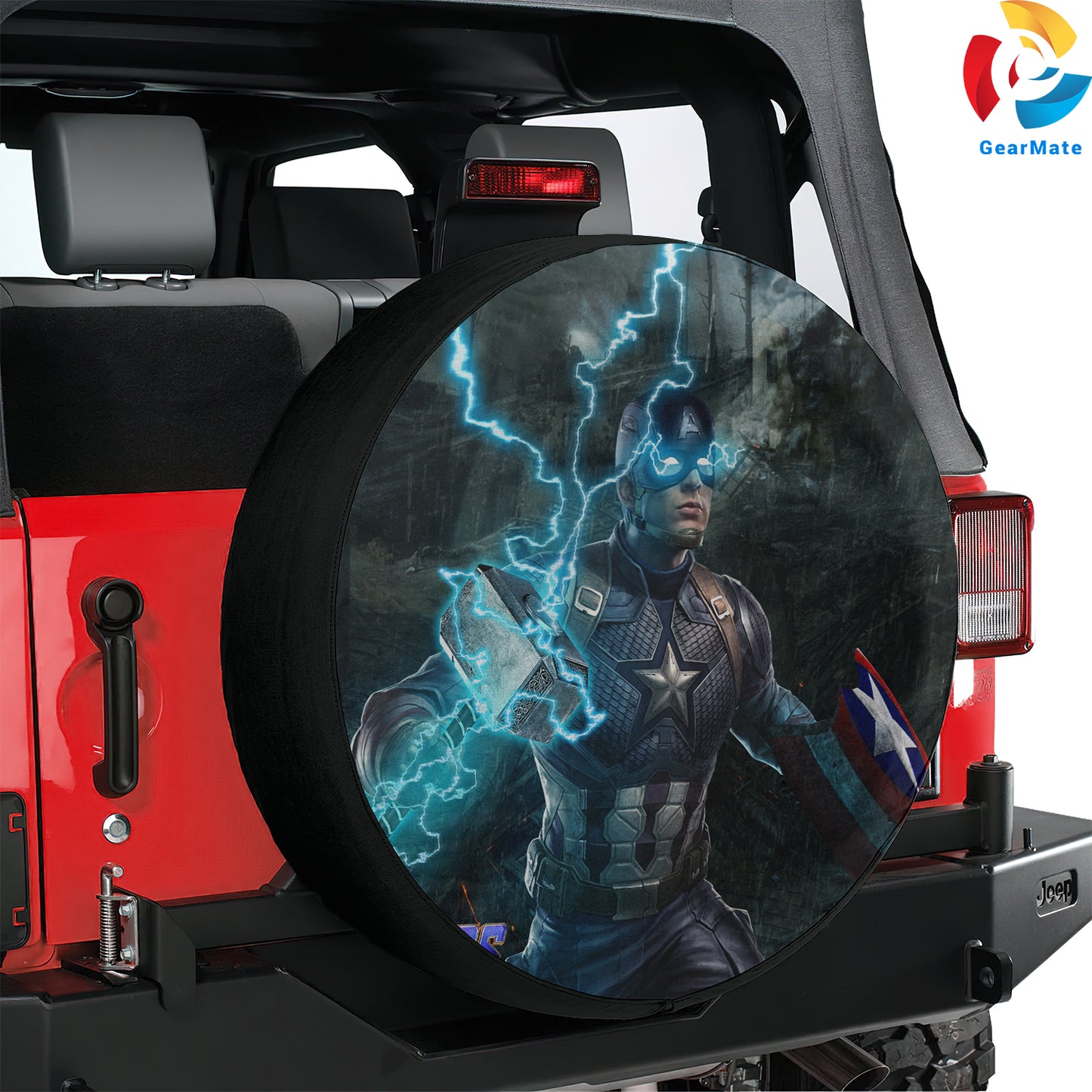 Captain America Marvel Superheroes Spare Tire Cover – Premium Waterproof UV Resistant Protector