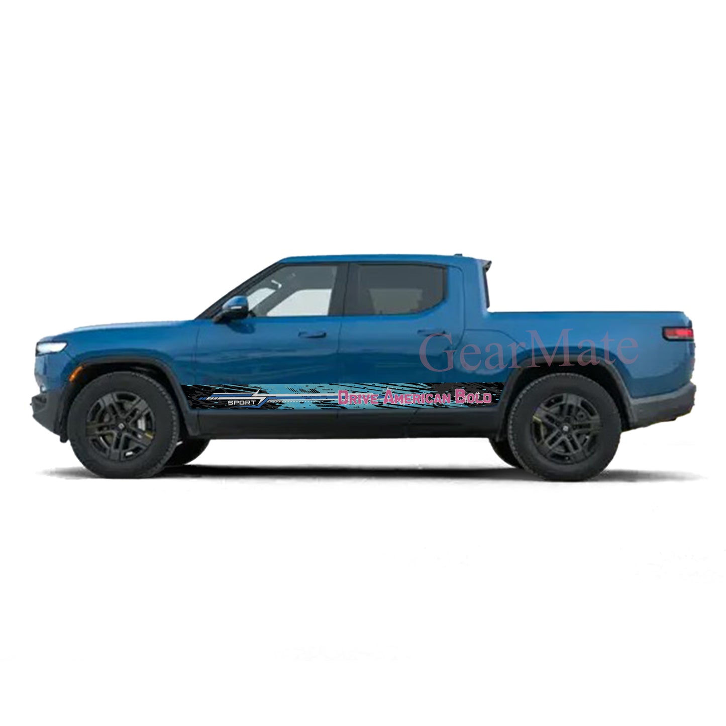 Drive American Bold Rocker Panel Graphic Decal Kit (Left & Right Sides) - High Quality Vinyl for Trucks & SUVs