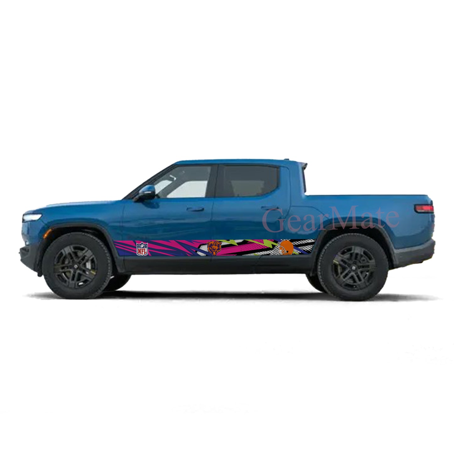 NFL Chicago Bears Rocker Panel Graphic Decal Kit (Left & Right Sides) - High Quality Vinyl for Trucks & SUVs