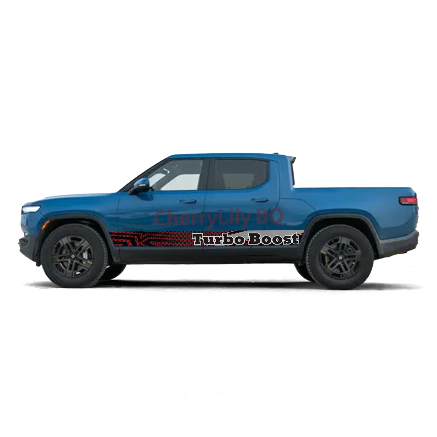 Sport Turbo Boost Rocker Panel Graphic Decal Kit (Left & Right Sides) - High Quality Vinyl for Trucks & SUVs