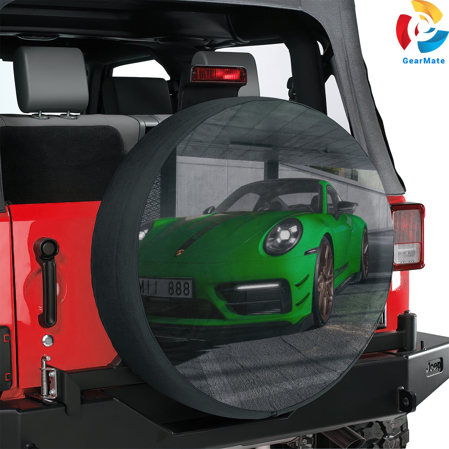 Green Porsche 911 Spare Tire Cover – Premium Waterproof UV Resistant Protector
