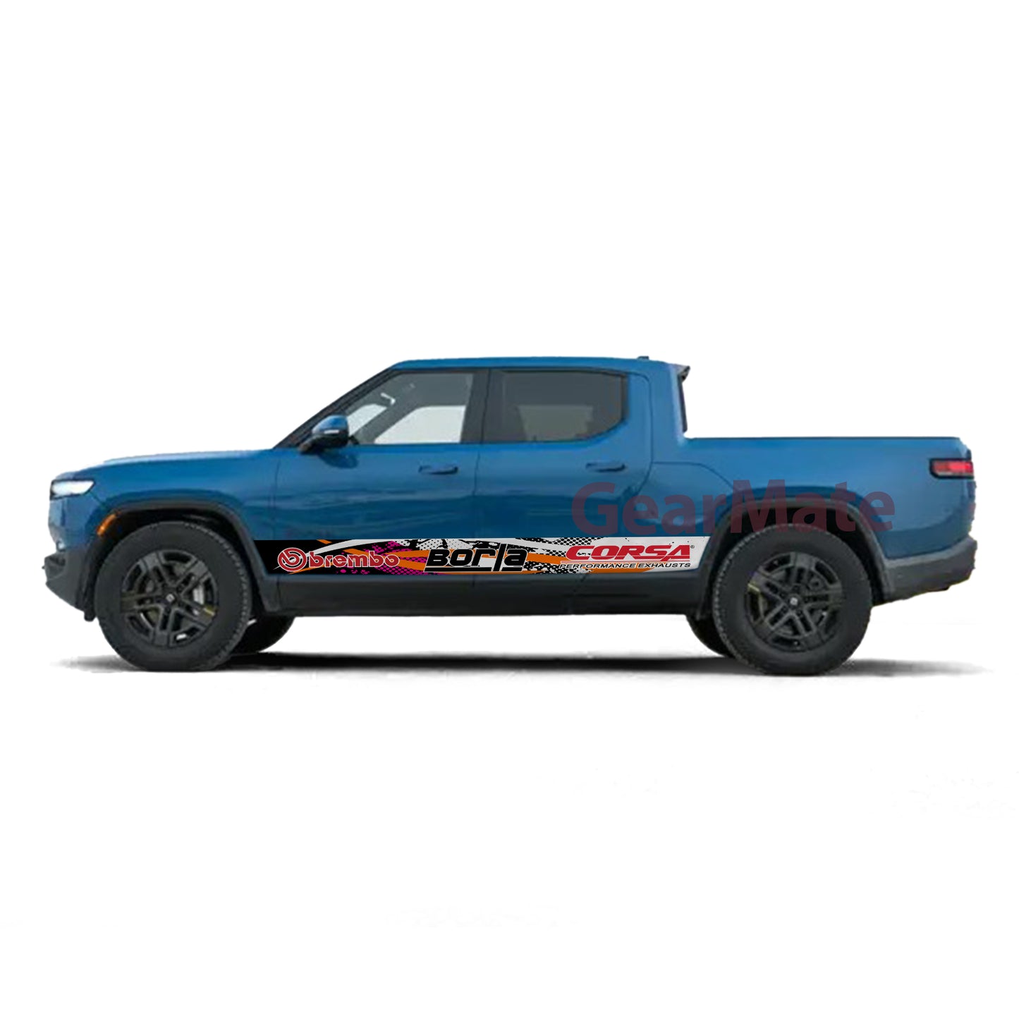 Racing Pink Brembo Rocker Panel Graphic Decal Kit (Left & Right Sides) - High Quality Vinyl for Trucks & SUVs