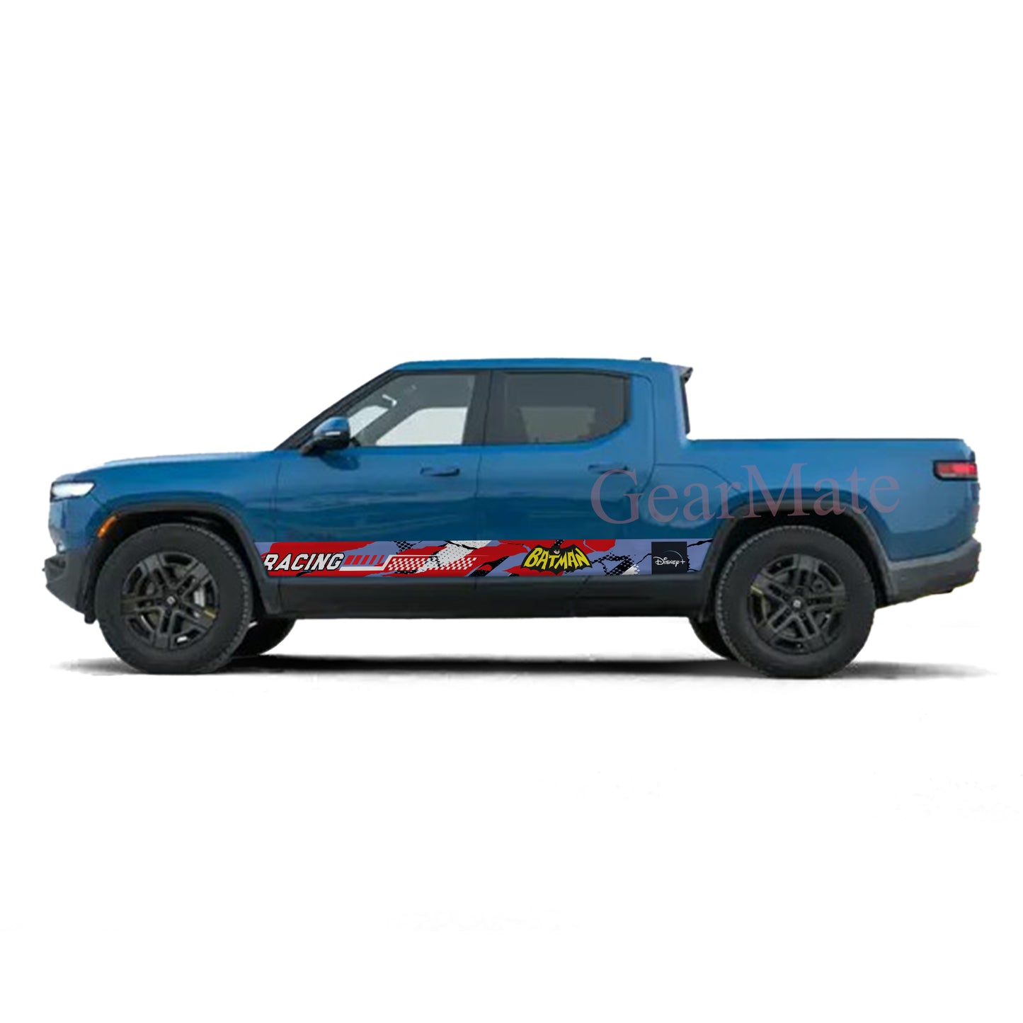 Racing Red Light Blue Disney Rocker Panel Graphic Decal Kit (Left & Right Sides) - High Quality Vinyl for Trucks & SUVs