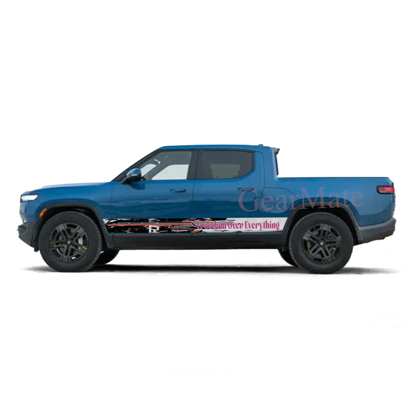Freedom Over Everything Rocker Panel Graphic Decal Kit (Left & Right Sides) - High Quality Vinyl for Trucks & SUVs