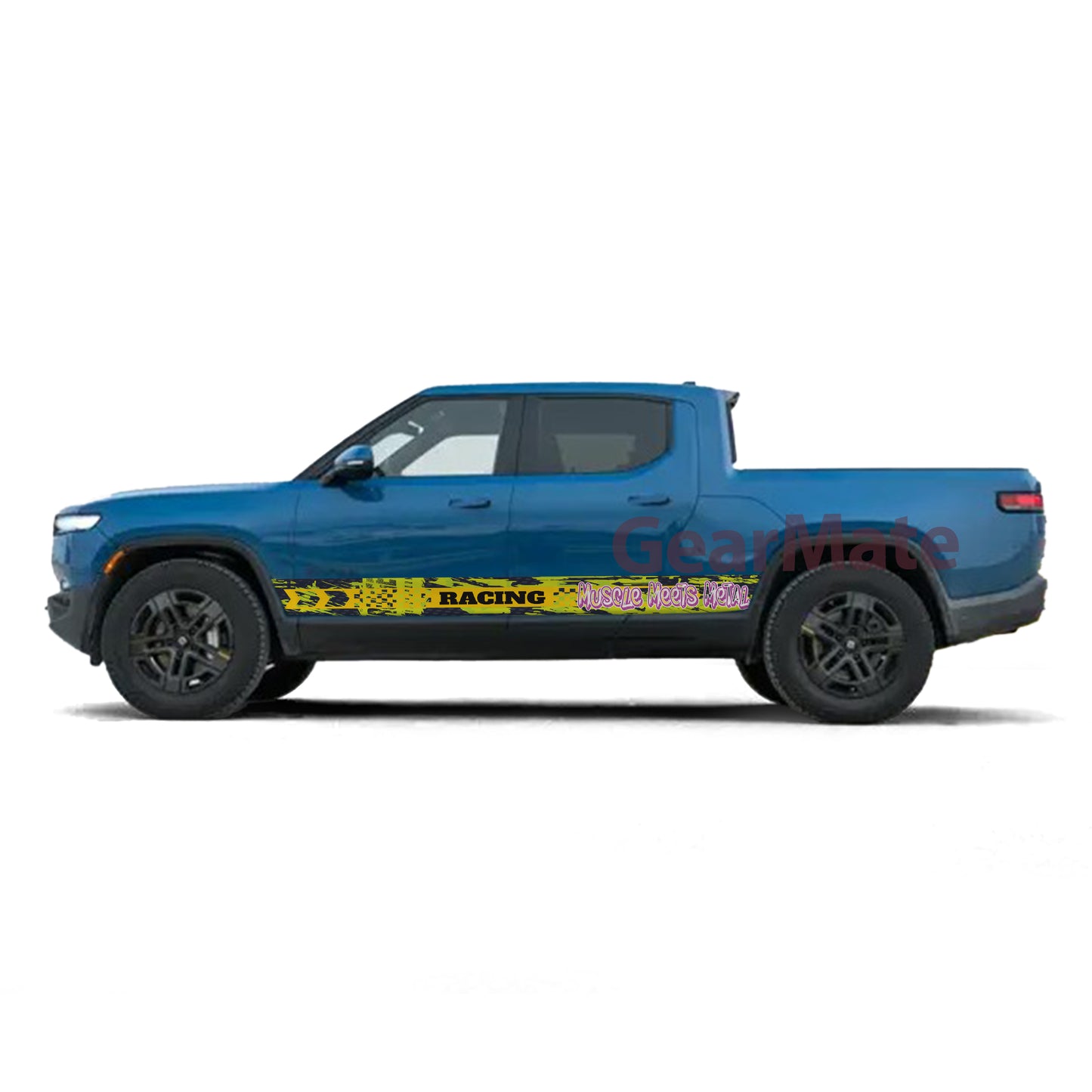 Muscle Meets Metal Rocker Panel Graphic Decal Kit (Left & Right Sides) - High Quality Vinyl for Trucks & SUVs