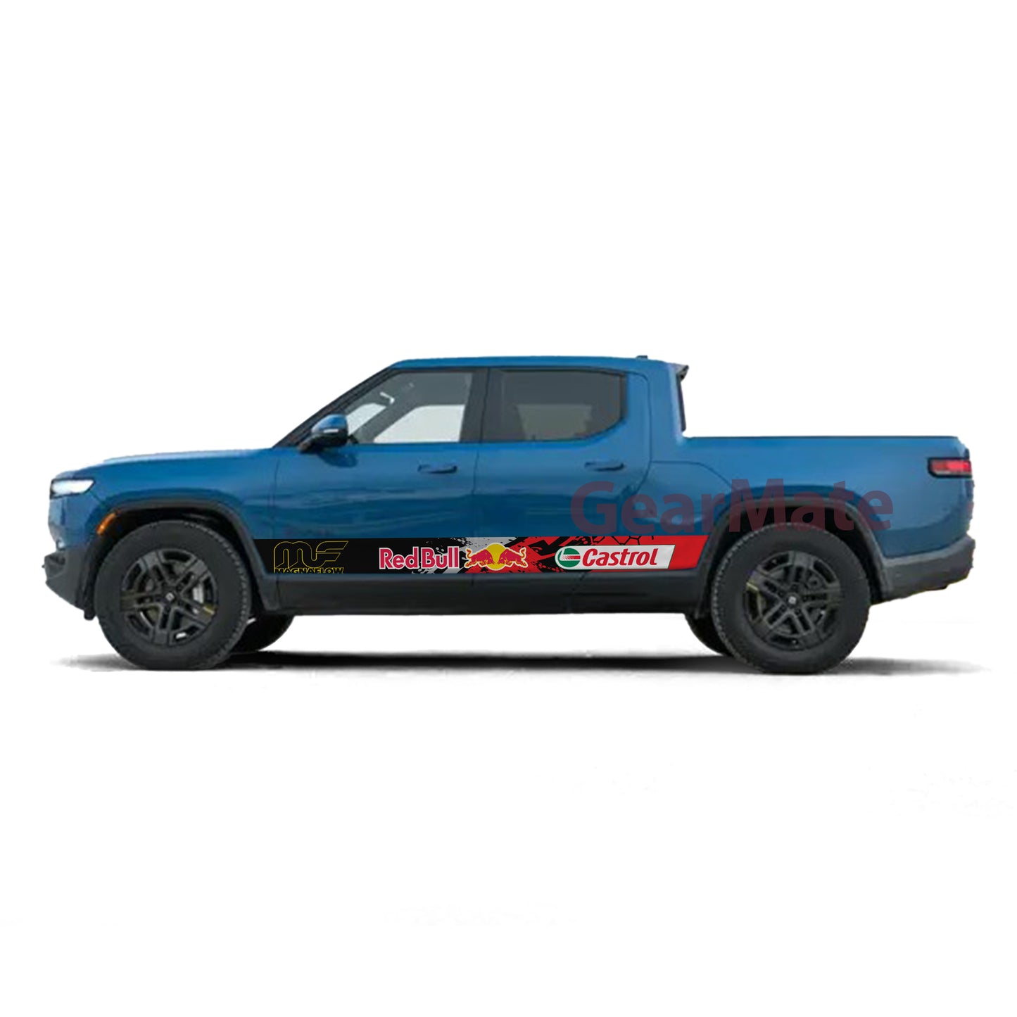 Racing Redbull Magnaflow Rocker Panel Graphic Decal Kit (Left & Right Sides) - High Quality Vinyl for Trucks & SUVs