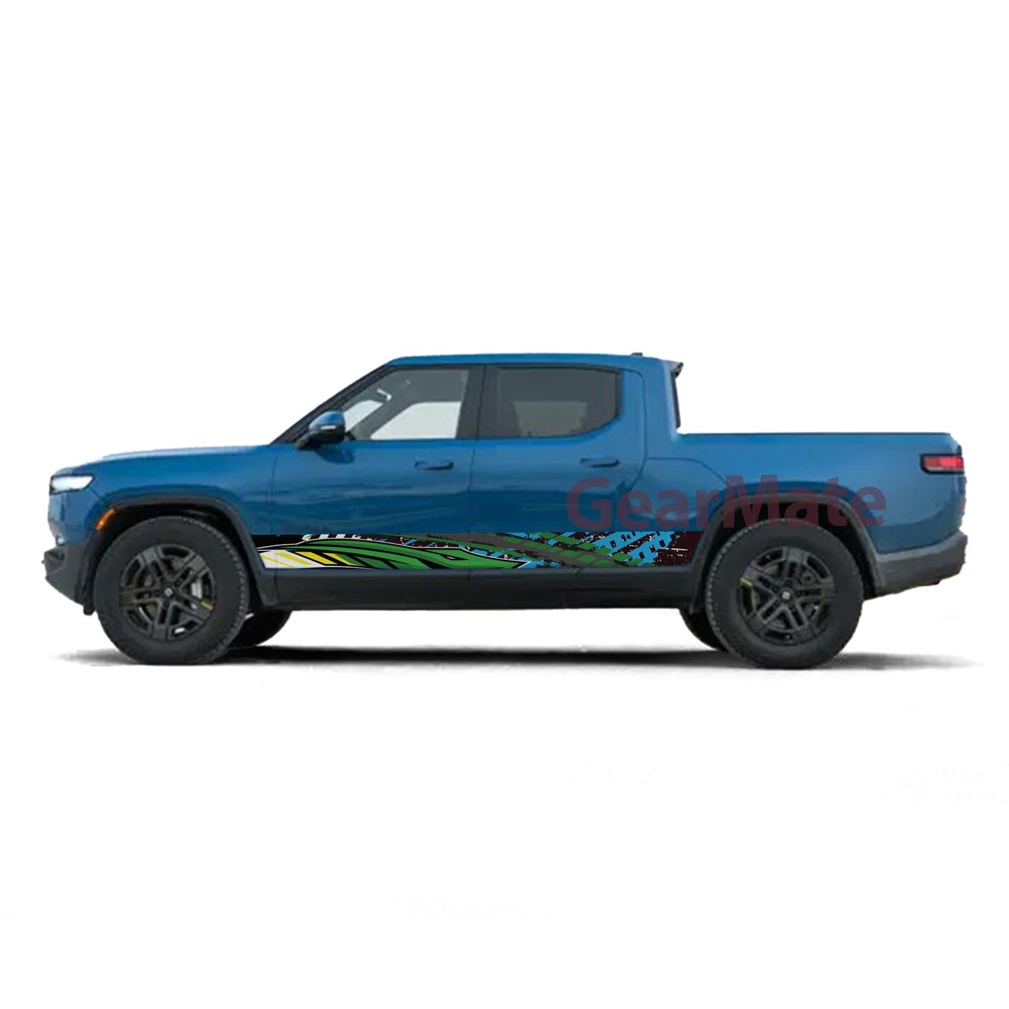 Racing Snake Green Panel Graphic Decal Kit (Left & Right Sides) - High Quality Vinyl for Trucks & SUVs