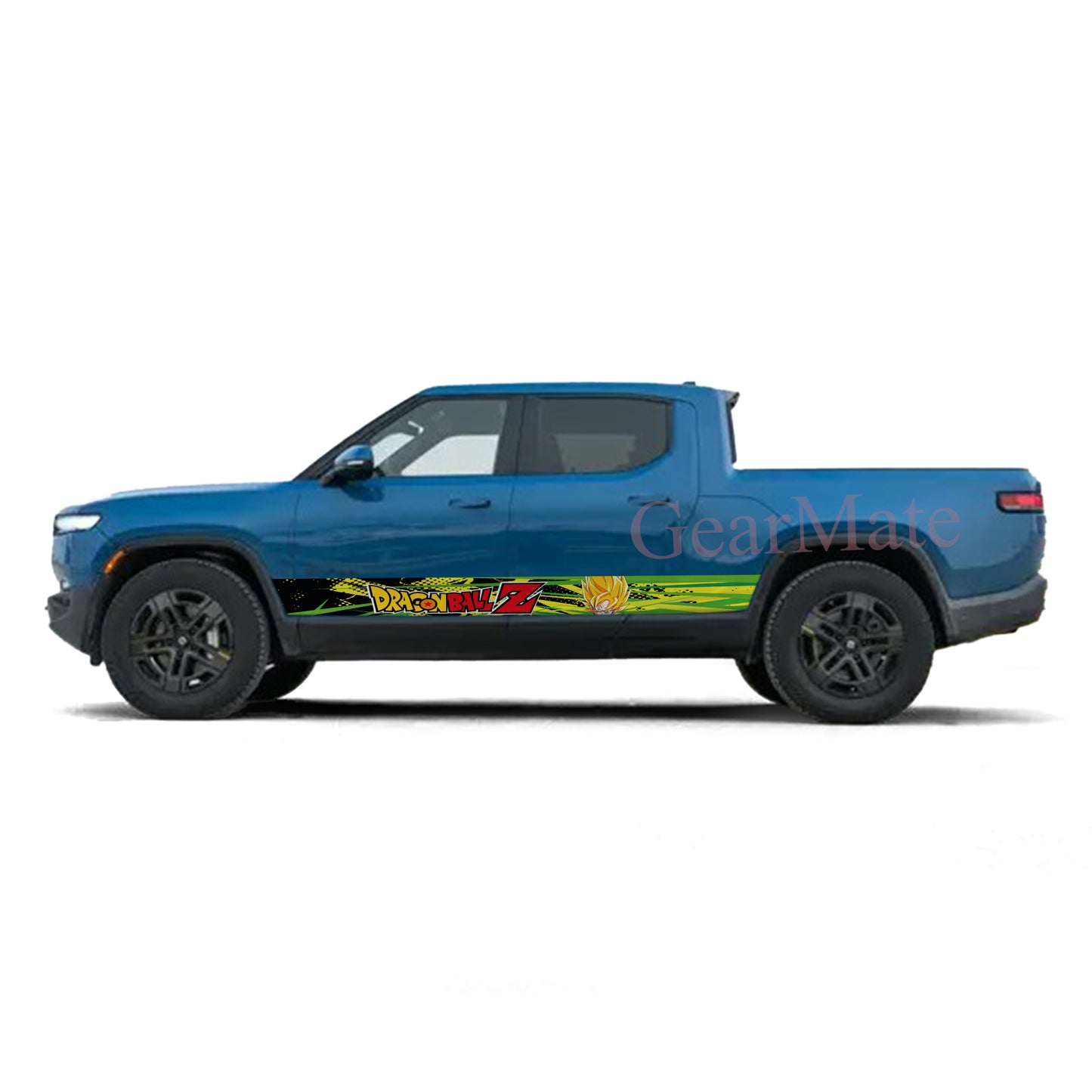 Green Yellow Dragon Ball Z Rocker Panel Graphic Decal Kit (Left & Right Sides) - High Quality Vinyl for Trucks & SUVs