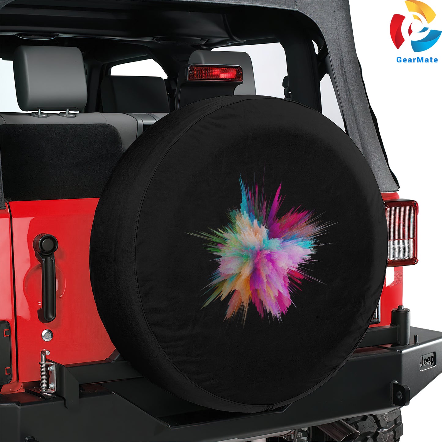 Color Burst Colorful Explosion Spare Tire Cover – Premium Waterproof UV Resistant Protector