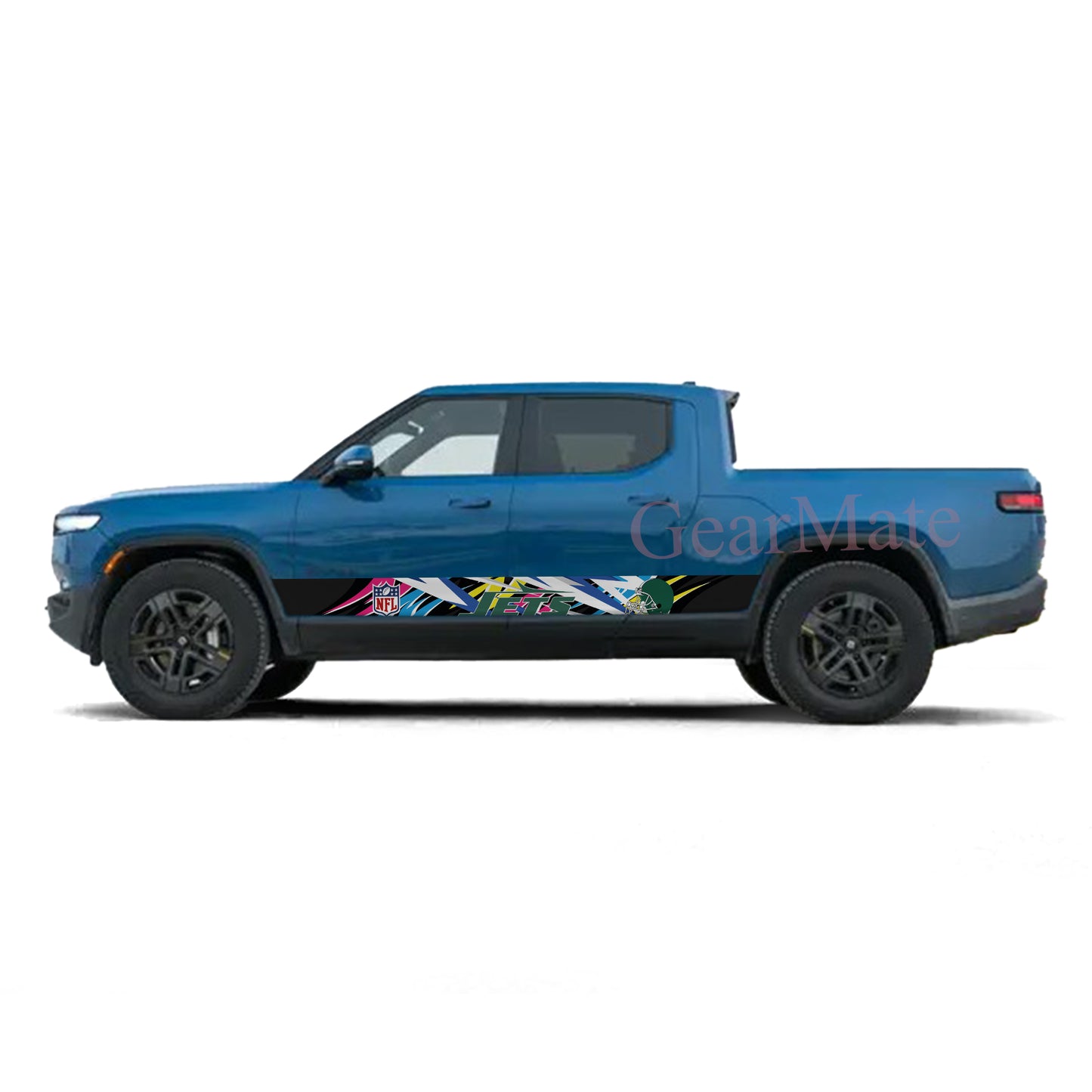 NFL New York Jets 1 Rocker Panel Graphic Decal Kit (Left & Right Sides) - High Quality Vinyl for Trucks & SUVs