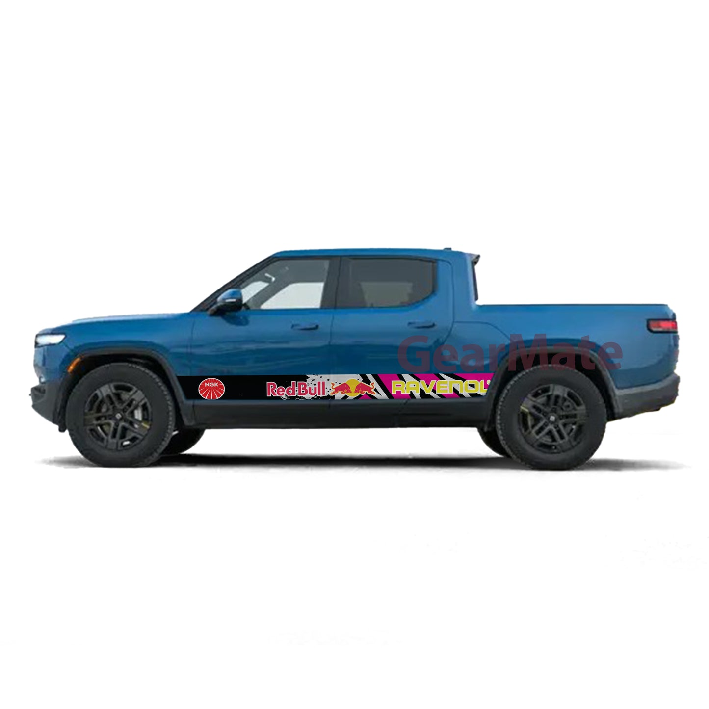 Speed Meets Style Red Bull Rocker Panel Graphic Decal Kit (Left & Right Sides) - High Quality Vinyl for Trucks & SUVs