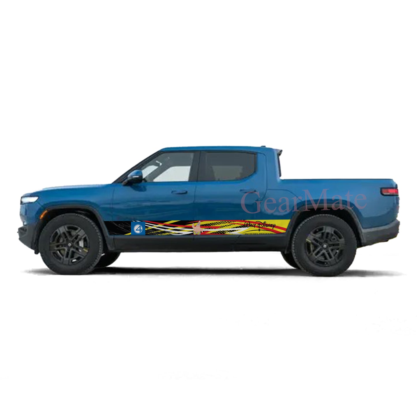 Turbocharged Style Patrick Star Rocker Panel Graphic Decal Kit (Left & Right Sides) - High Quality Vinyl for Trucks & SUVs