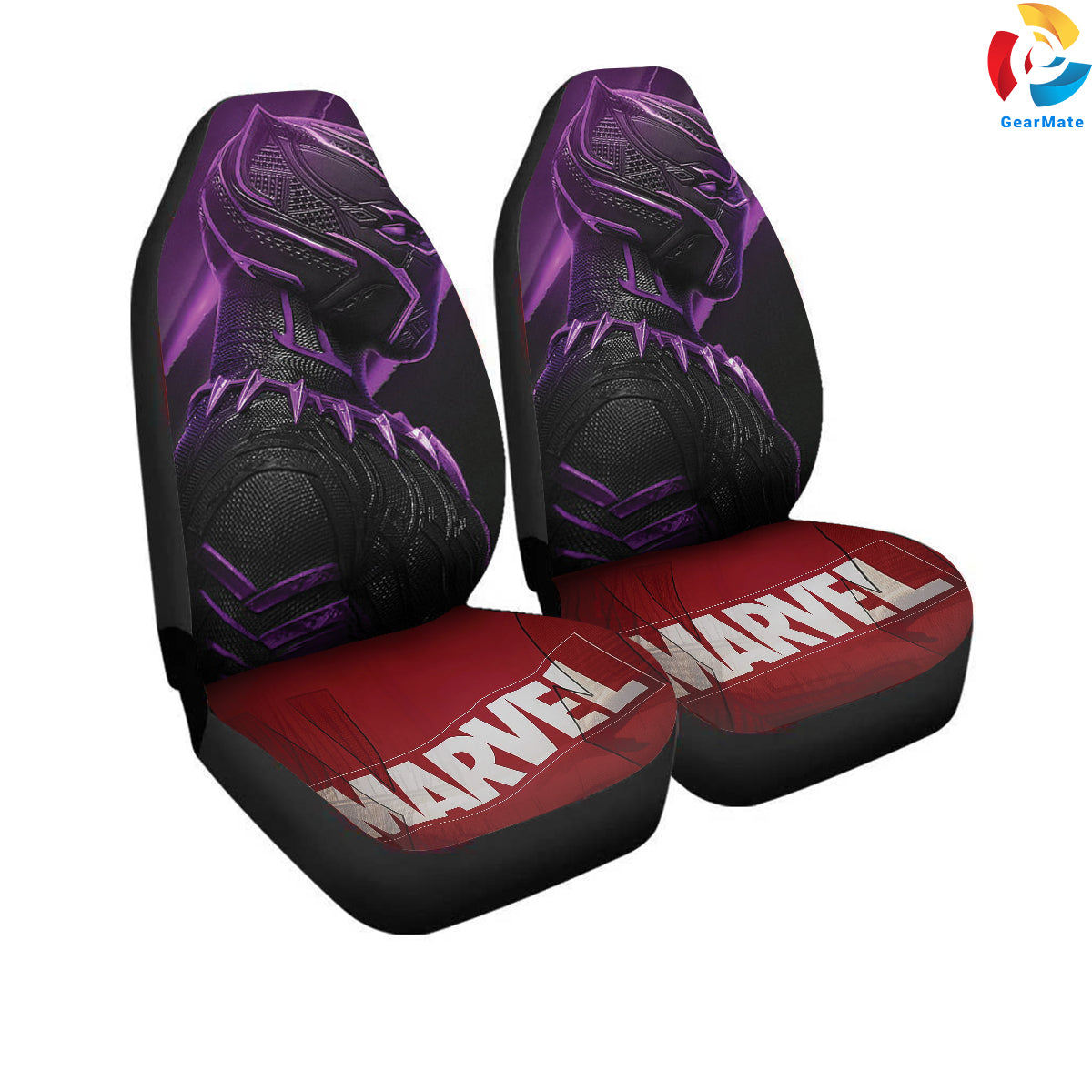 Black Panther Car Seat Covers – High Quality Graphic and Polar Fleece Protector Set
