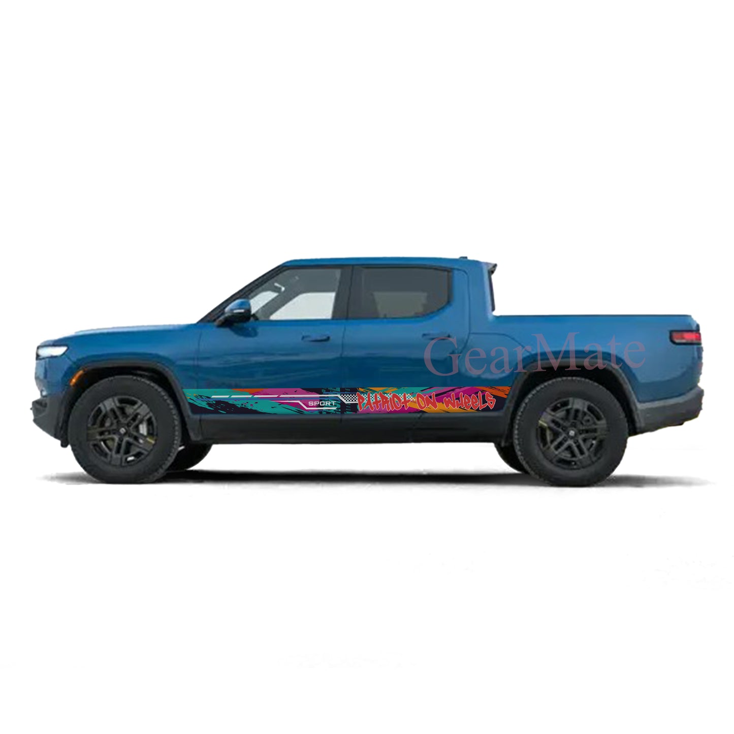 Patriot On Wheels Rocker Panel Graphic Decal Kit (Left & Right Sides) - High Quality Vinyl for Trucks & SUVs