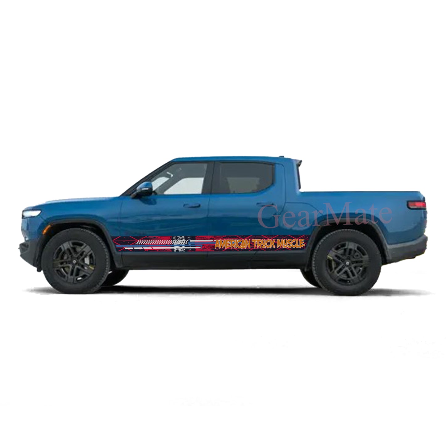 American Truck Muscle Rocker Panel Graphic Decal Kit (Left & Right Sides) - High Quality Vinyl for Trucks & SUVs