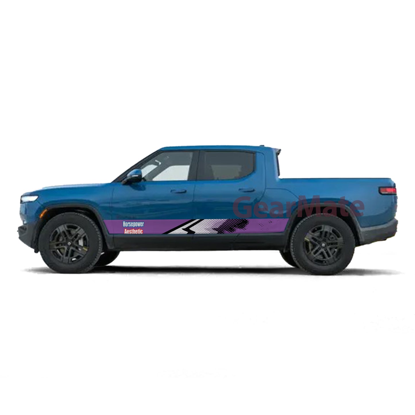 Horsepower Aesthetic Rocker Panel Graphic Decal Kit (Left & Right Sides) - High Quality Vinyl for Trucks & SUVs