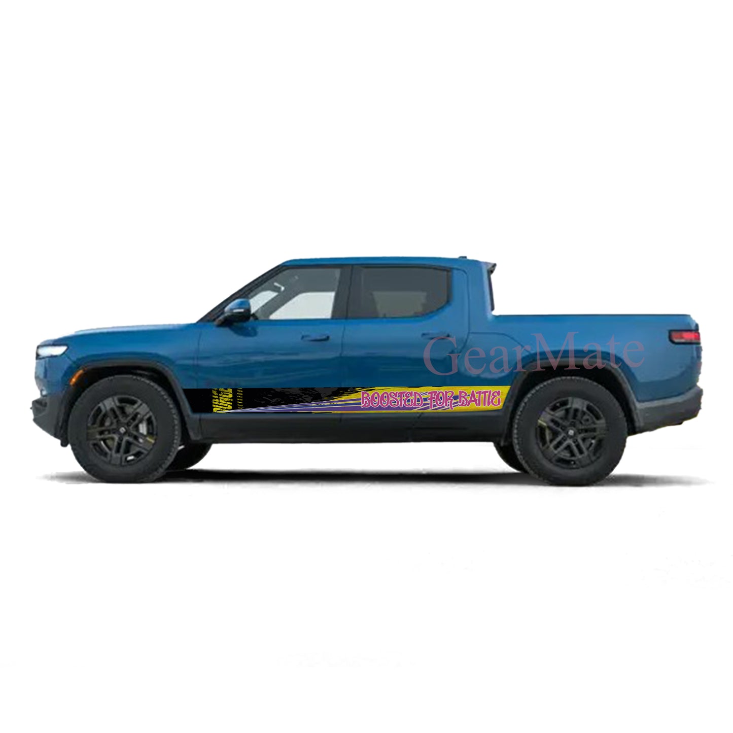 Boosted For Battle Rocker Panel Graphic Decal Kit (Left & Right Sides) - High Quality Vinyl for Trucks & SUVs
