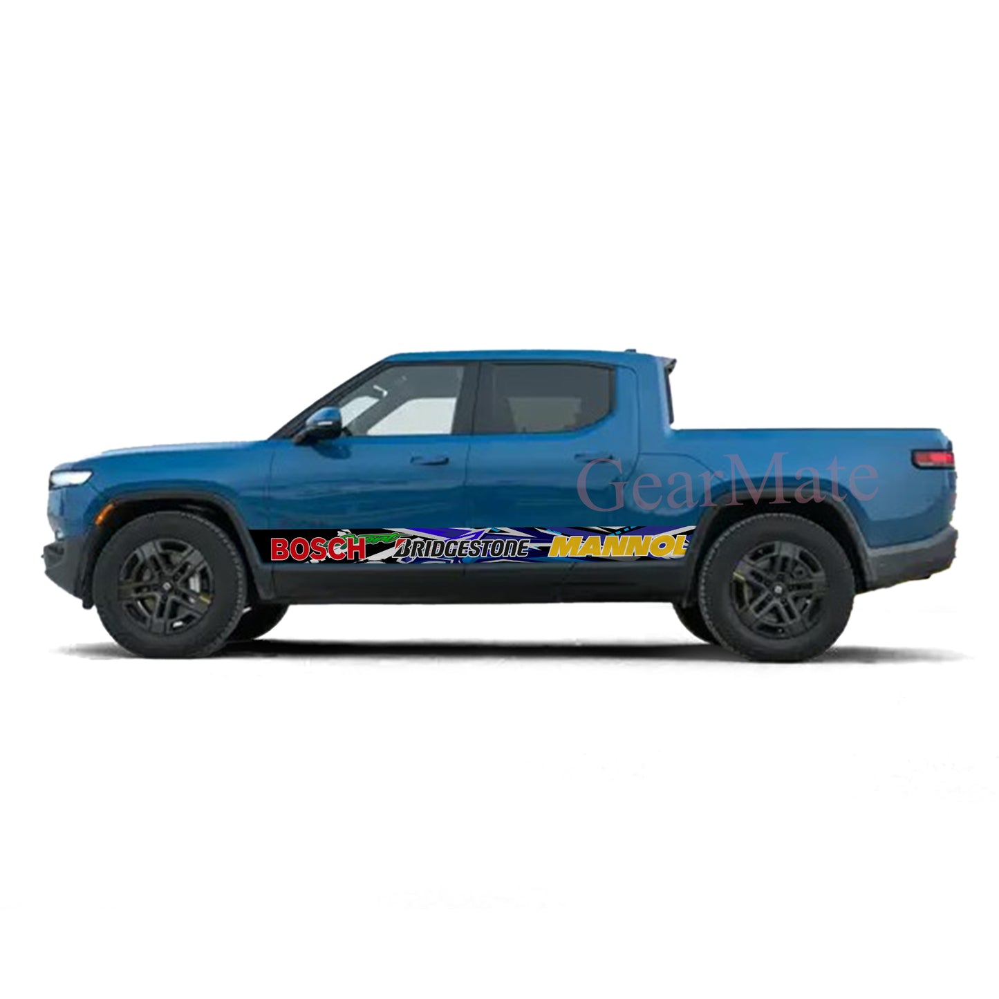 Tiger Blue Bridgestone Rocker Panel Graphic Decal Kit (Left & Right Sides) - High Quality Vinyl for Trucks & SUVs