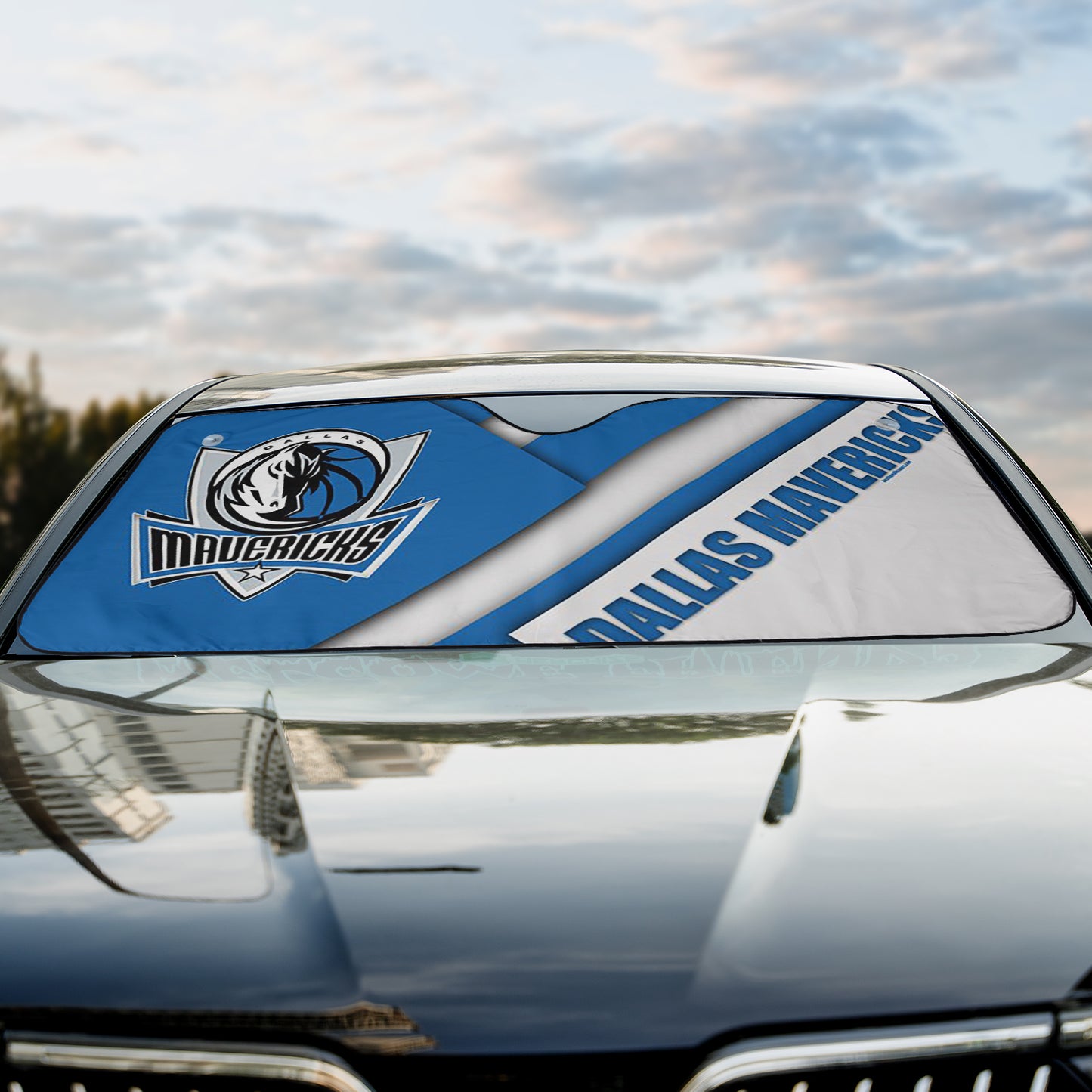 Dallas Maverick Basketball NBA Team Reflective Car Sunshade – Premium Heat & UV Protection, Universal Fit
