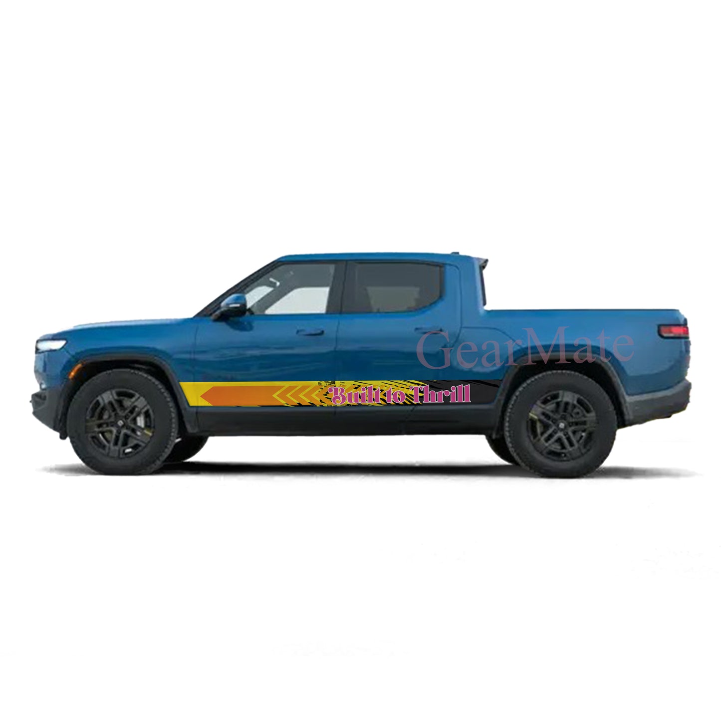 Built To Thrill Rocker Panel Graphic Decal Kit (Left & Right Sides) - High Quality Vinyl for Trucks & SUVs