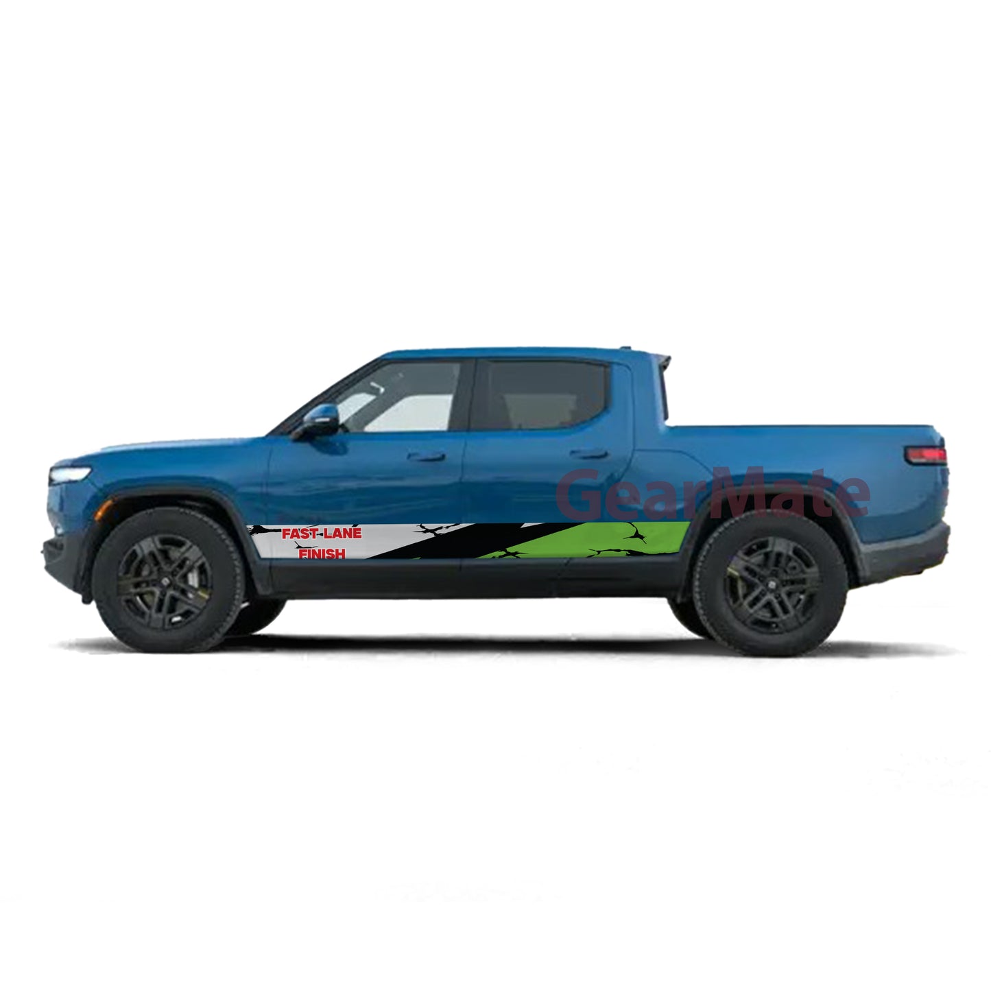Fast Lane Finish Rocker Panel Graphic Decal Kit (Left & Right Sides) - High Quality Vinyl for Trucks & SUVs