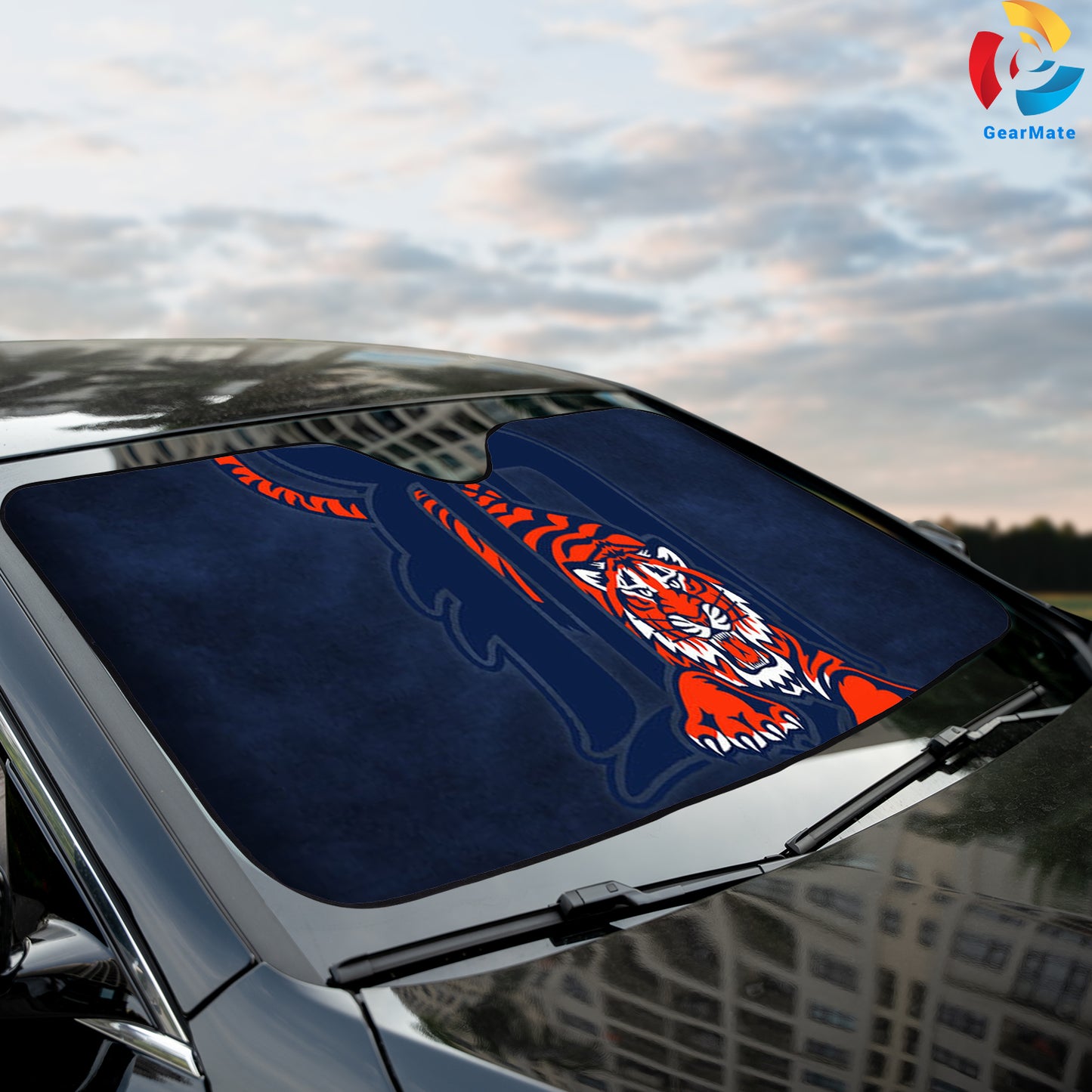 Detroit Tigers MLB Baseball Tiger Roar Reflective Car Sunshade – Premium Heat & UV Protection, Universal Fit