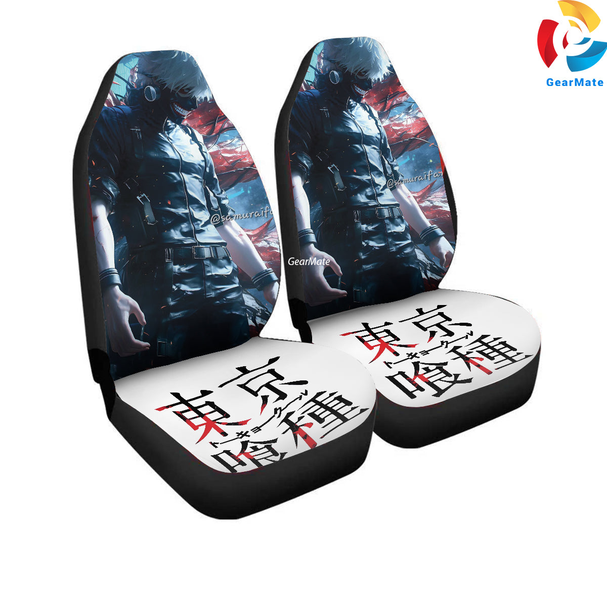 Tokyo Ghoul Kaneki Ken Car Seat Covers – High Quality Graphic and Polar Fleece Protector Set