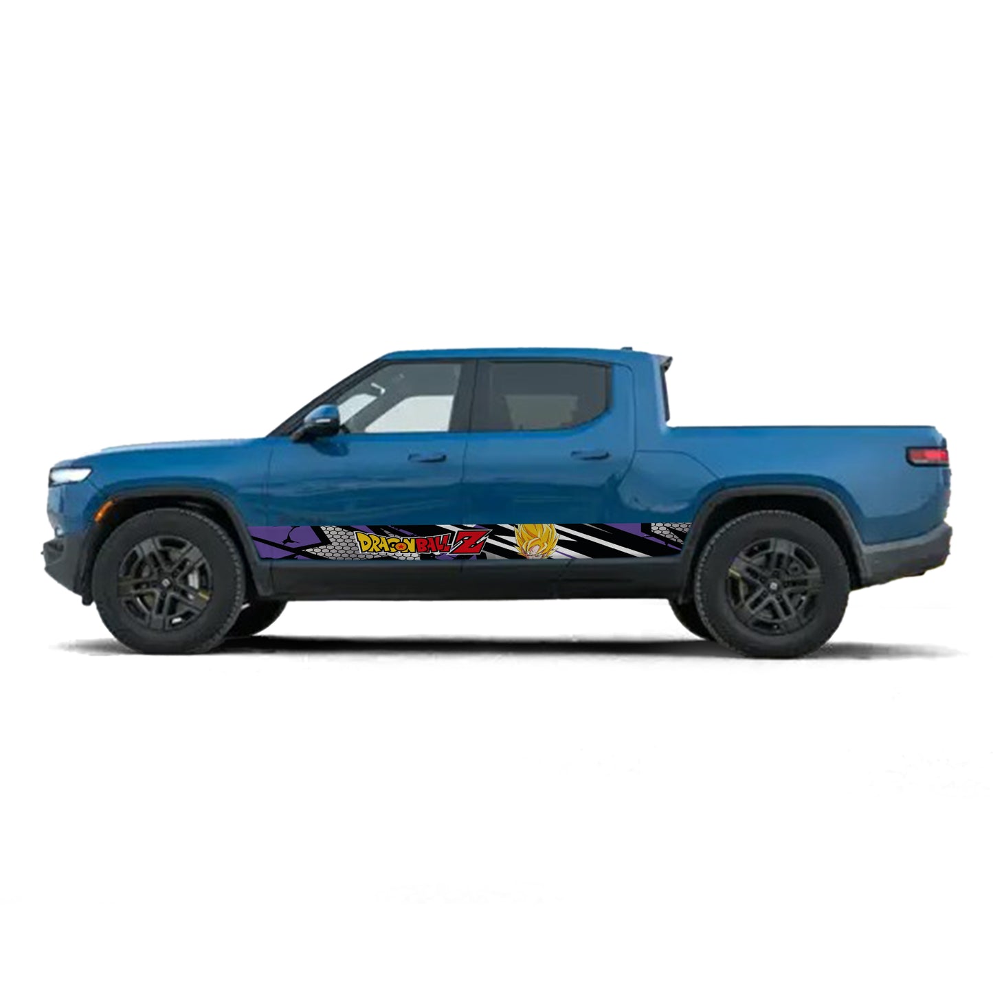 Sport Purple Dragon Ball Z Goku Rocker Panel Graphic Decal Kit (Left & Right Sides) - High Quality Vinyl for Trucks & SUVs