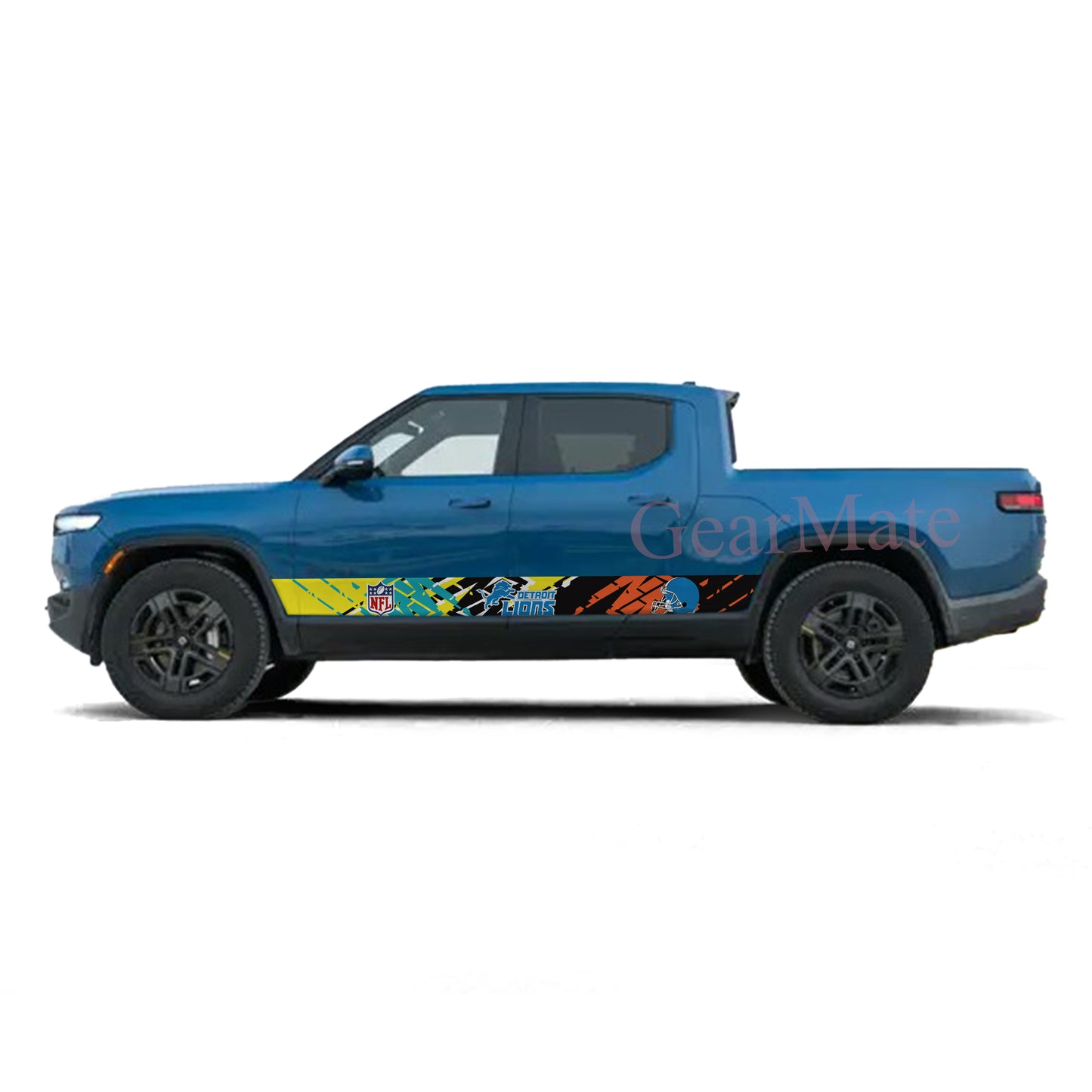 NFL Detroit Lions Rocker Panel Graphic Decal Kit (Left & Right Sides) - High Quality Vinyl for Trucks & SUVs