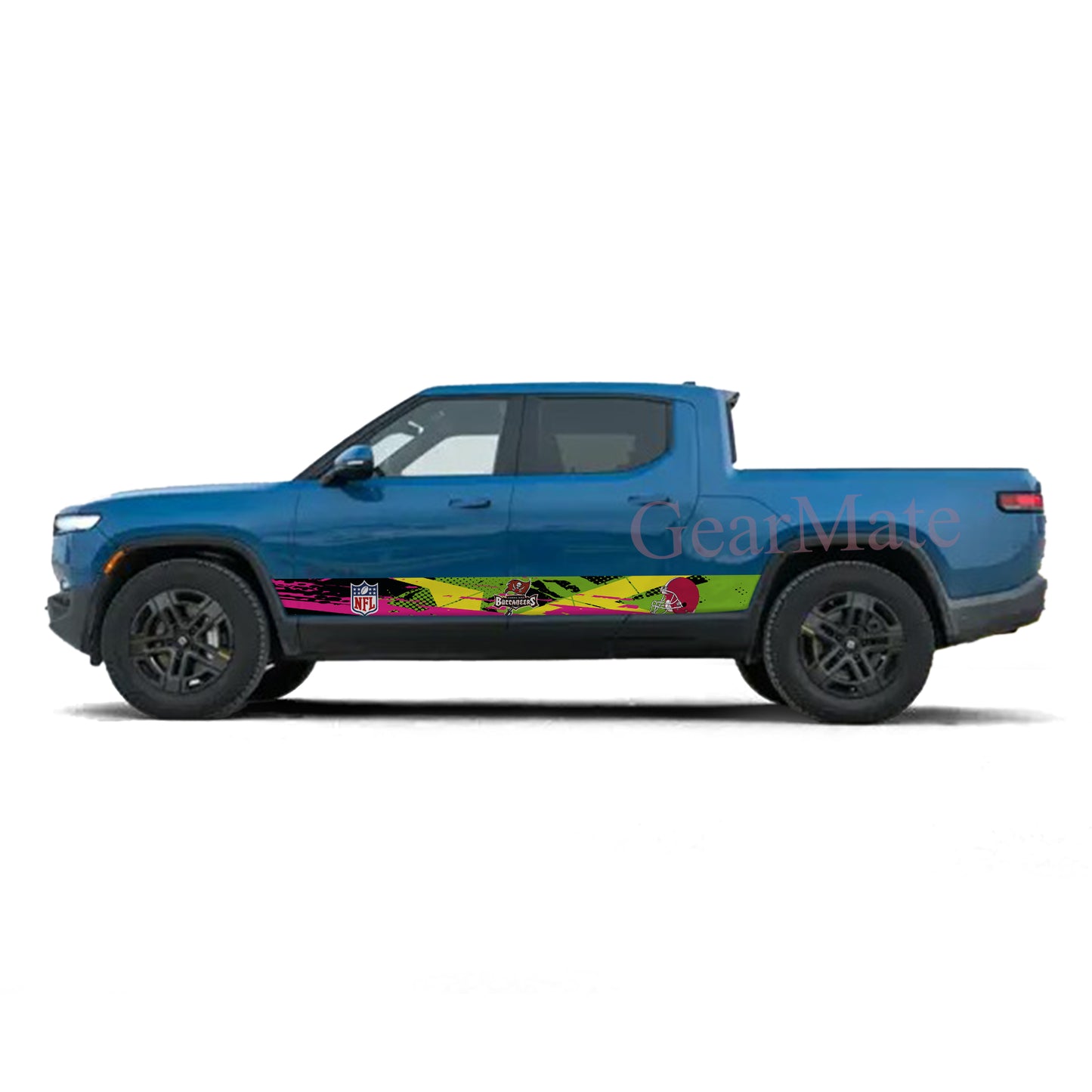 NFL Tampa Bay Buccaneers 2 Rocker Panel Graphic Decal Kit (Left & Right Sides) - High Quality Vinyl for Trucks & SUVs