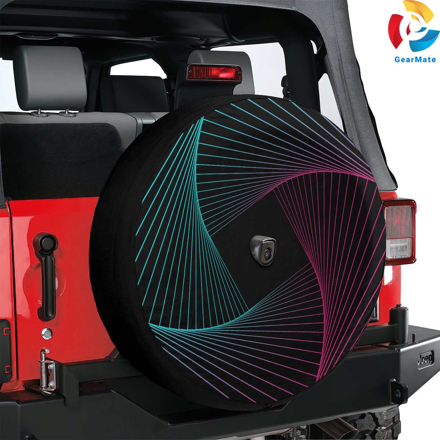Geometric Pattern Spare Tire Cover – Premium Waterproof UV Resistant Protector