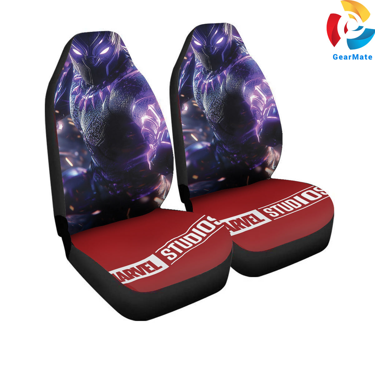 Marvel Black Panther Marvel Legends Car Seat Covers – High Quality Graphic and Polar Fleece Protector Set