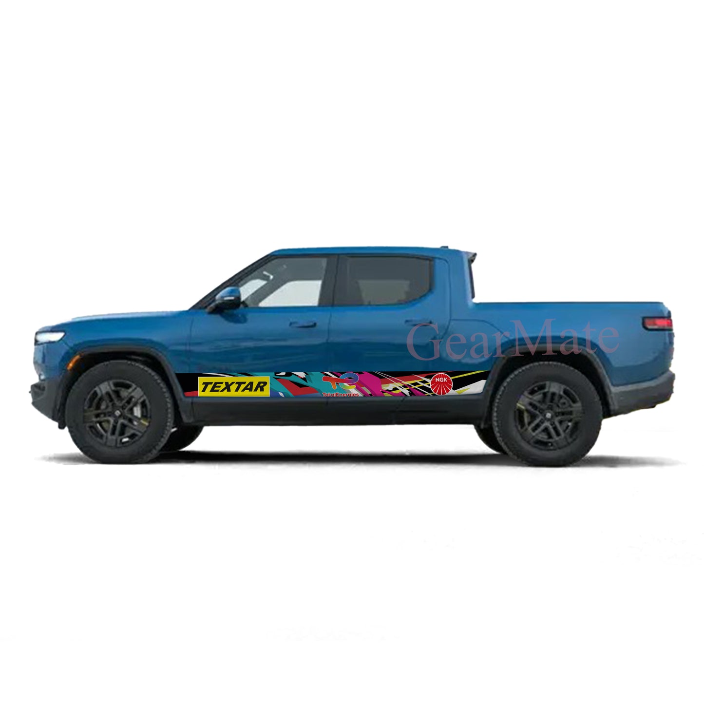 Racing Total NGK Textar Rocker Panel Graphic Decal Kit (Left & Right Sides) - High Quality Vinyl for Trucks & SUVs