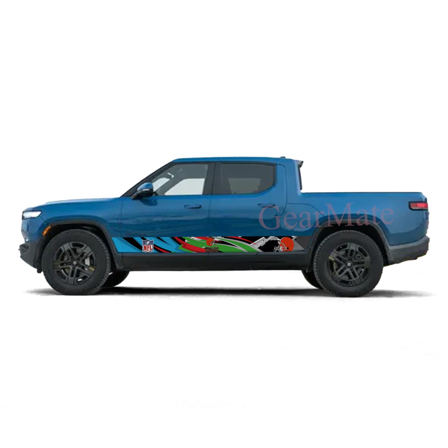 NFL Cleveland Browns 2 Rocker Panel Graphic Decal Kit (Left & Right Sides) - High Quality Vinyl for Trucks & SUVs
